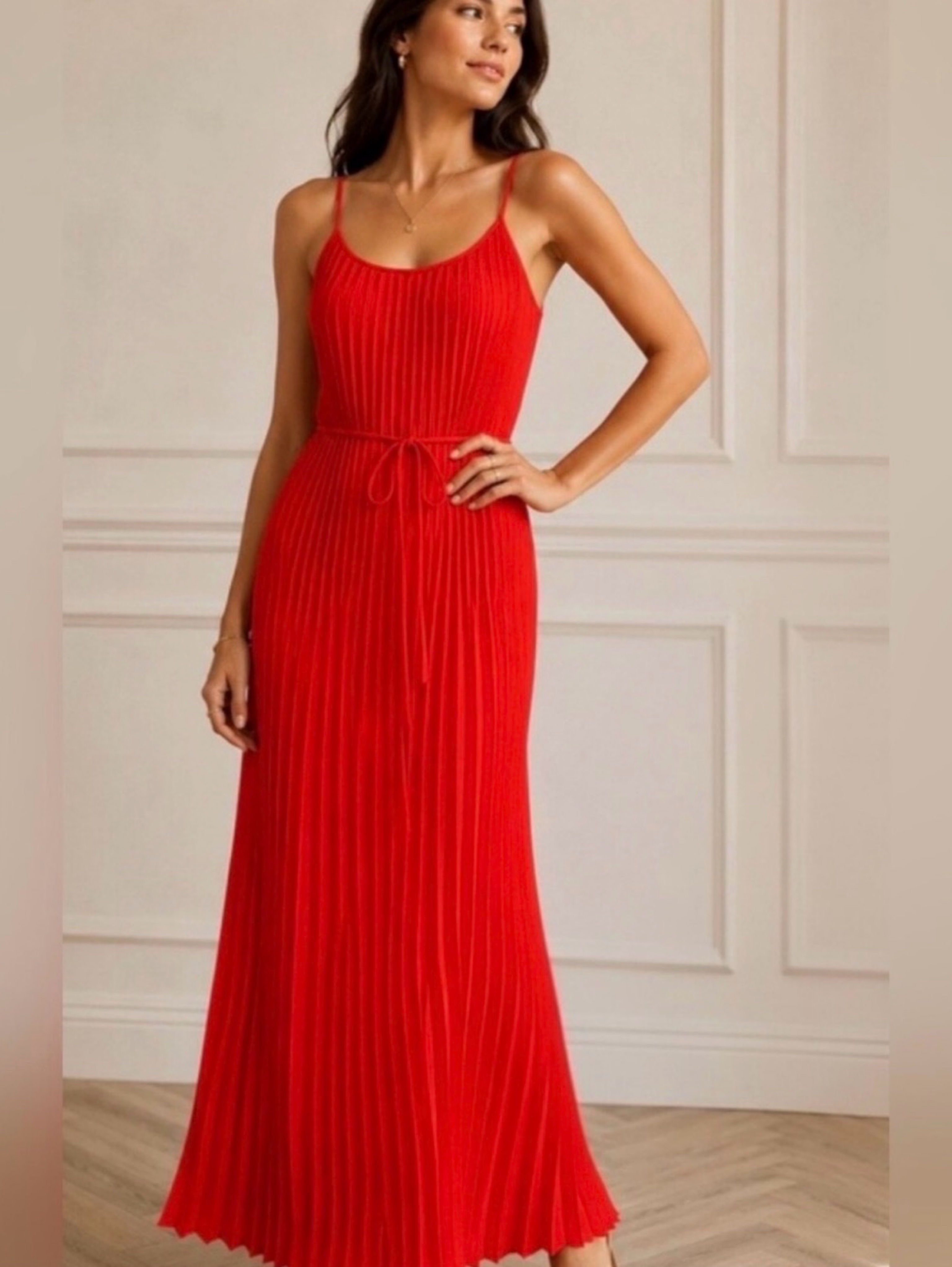 Banana Republic Pleated Red Dress XS