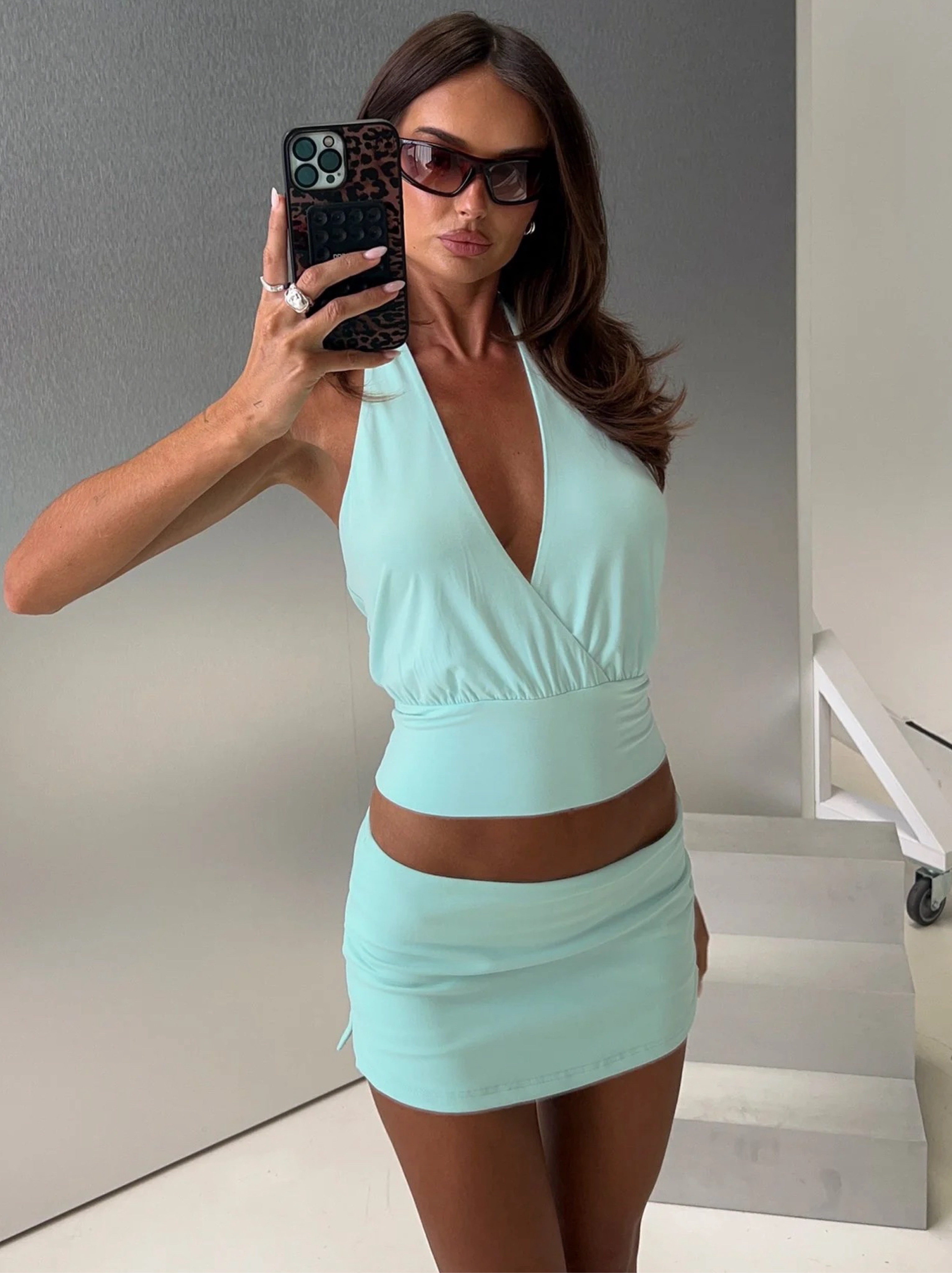 Teal Princess polly Arabelle halter top + daily define skirt