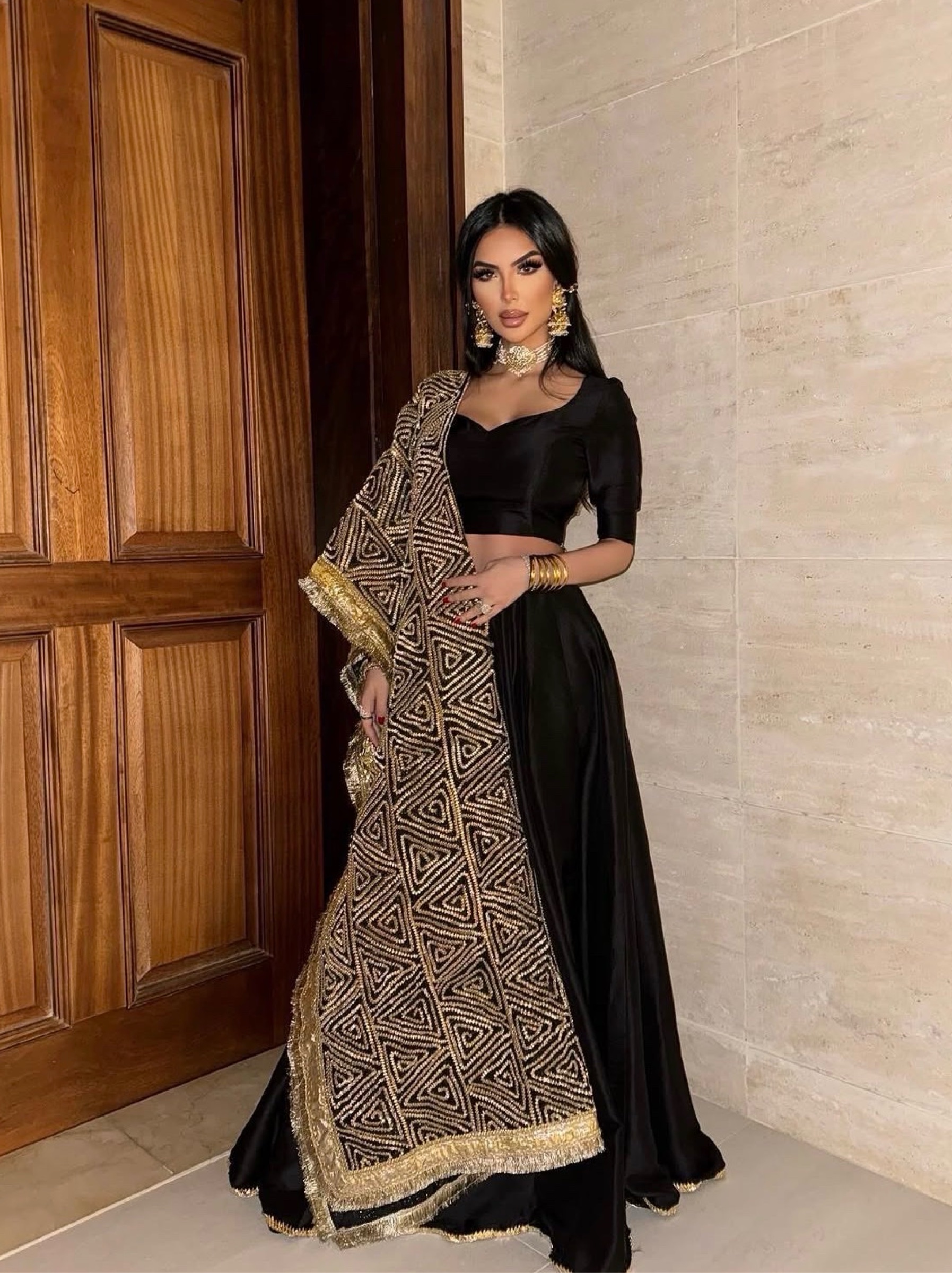 Black & Gold Indian Dress