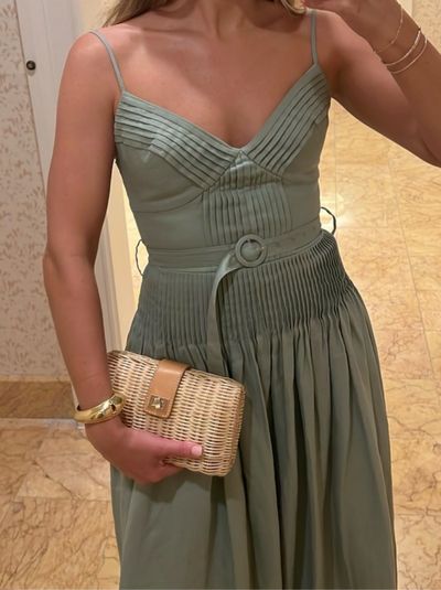 nicholas mireille belted pintuck midi dress Nicholas Mireille Belted Pintuck Midi Dress In Pistachio - 52% Off