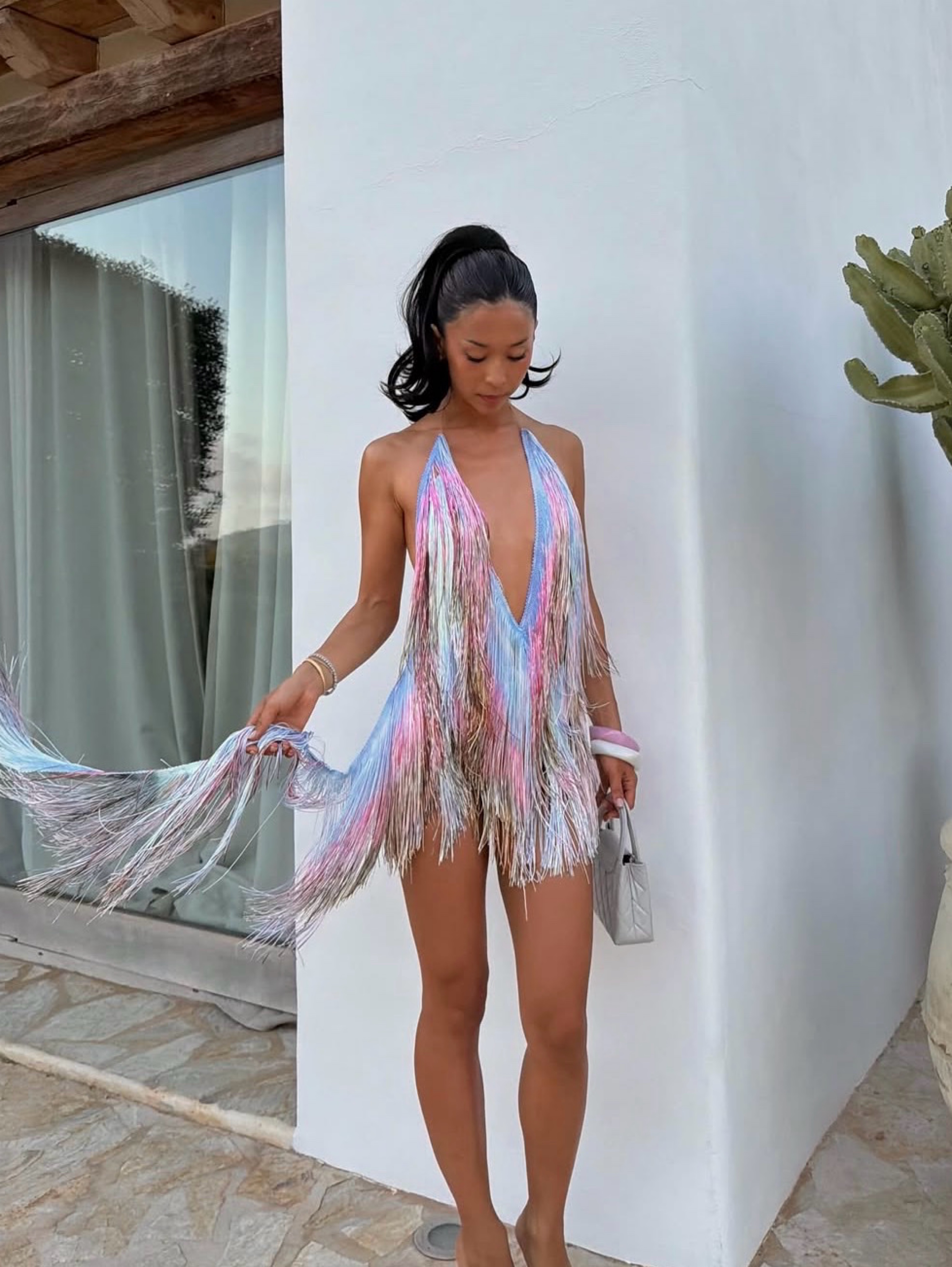 The Dolls House Lola rainbow fringe dress S