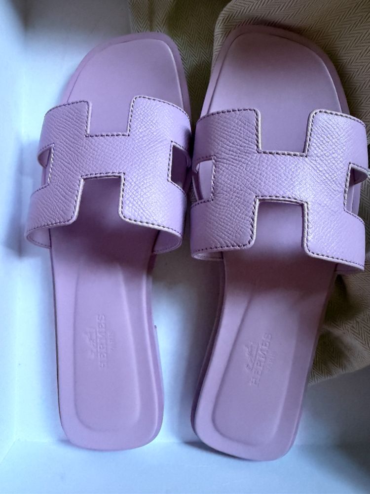 Hermès Oran Sandals - Violet Améthyste Epsom Leather