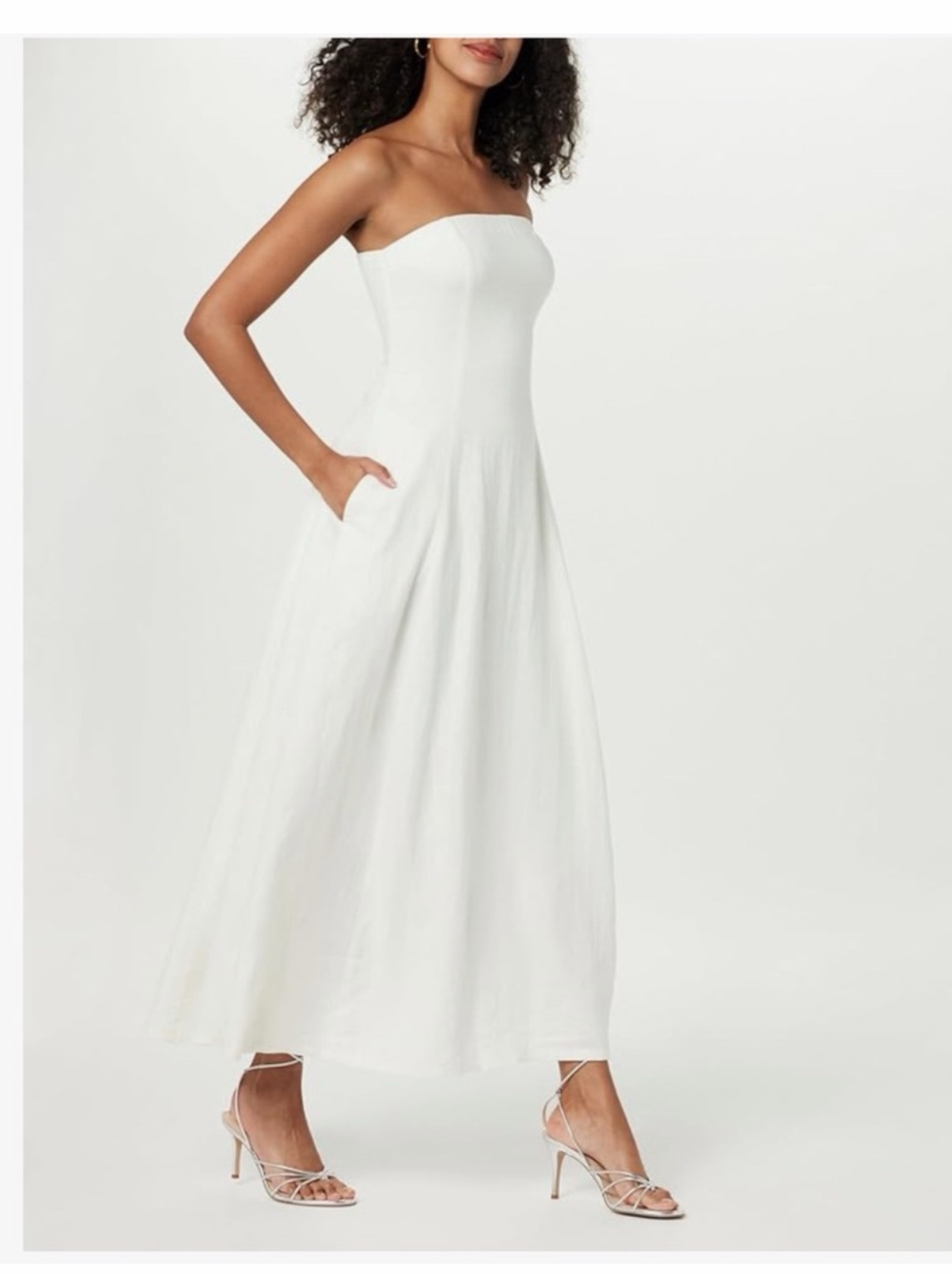 cream a line midi dress Women's Lyra A-line Gathering Midi Dress S/M/L/Customize Cream MEAN BLVD Cream / M