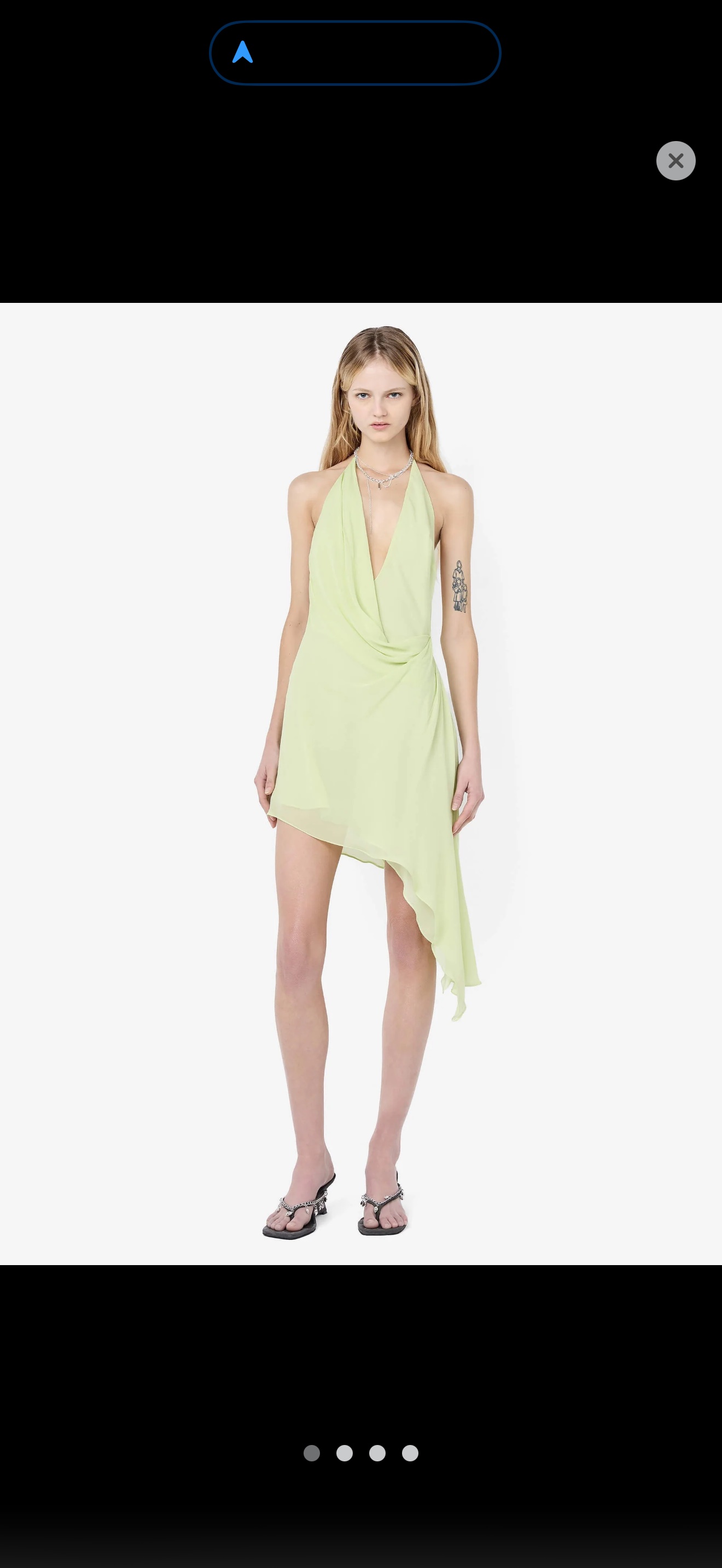 Bec + Bridge Sabrina Green Halter Asymmetrical Mini Dress