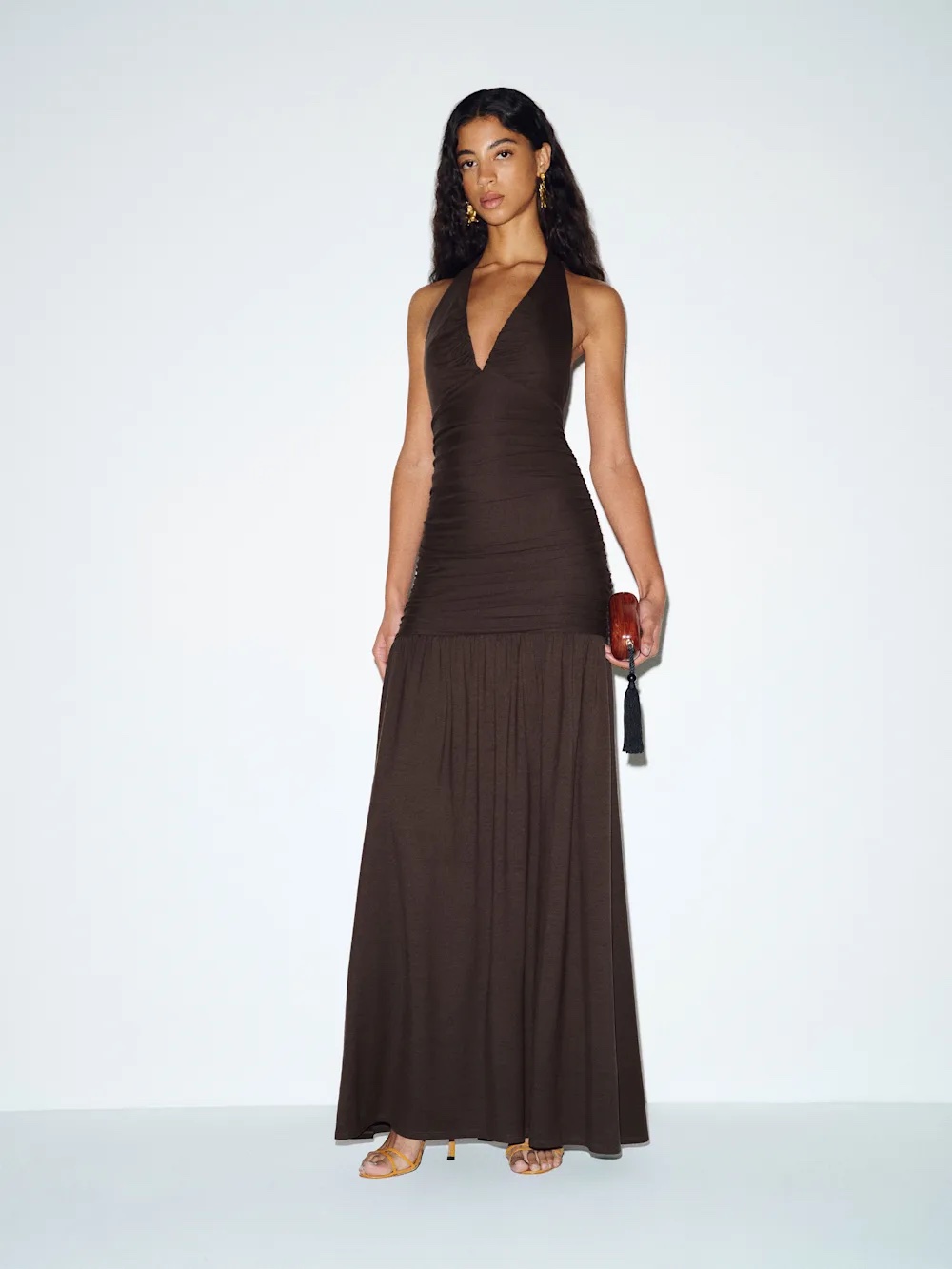 Reformation Hugo Knit Dress Brown