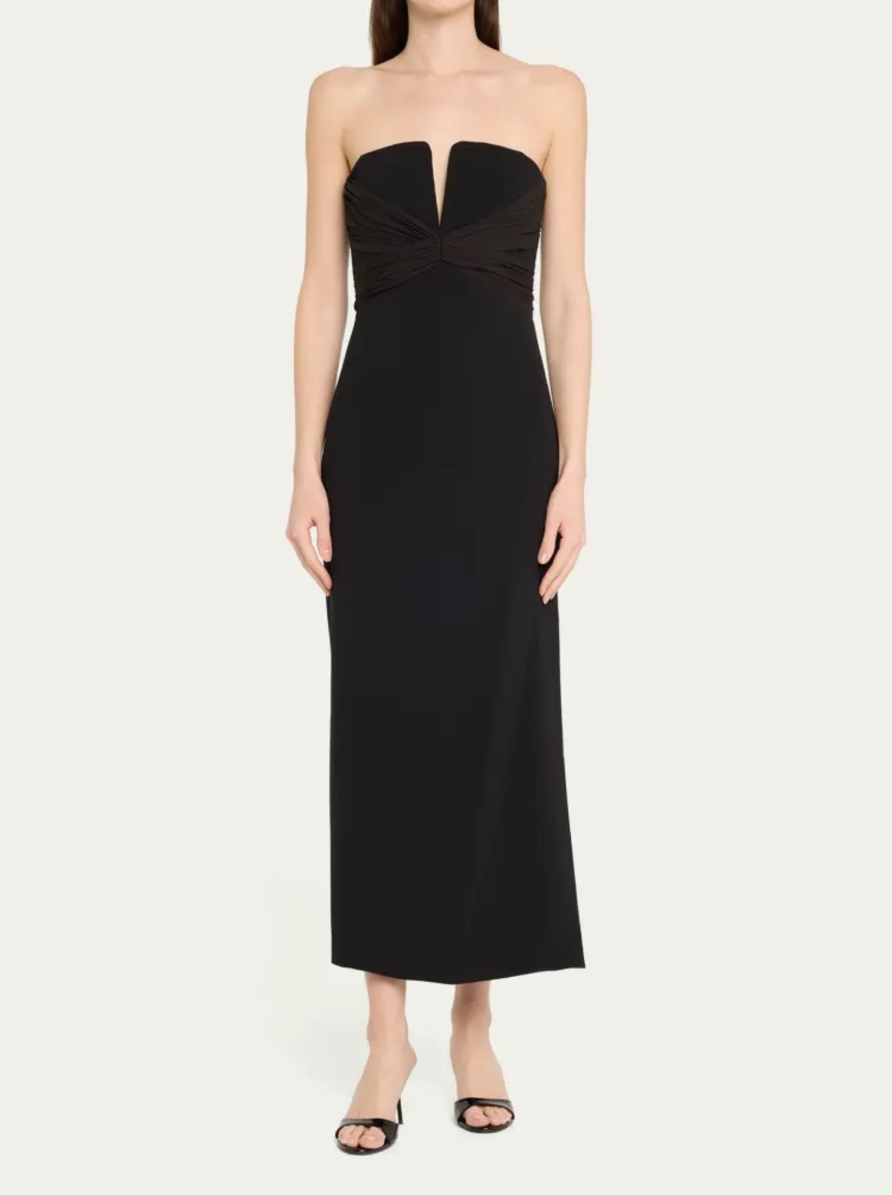 Halston Marguerite Strapless Plunge Dress