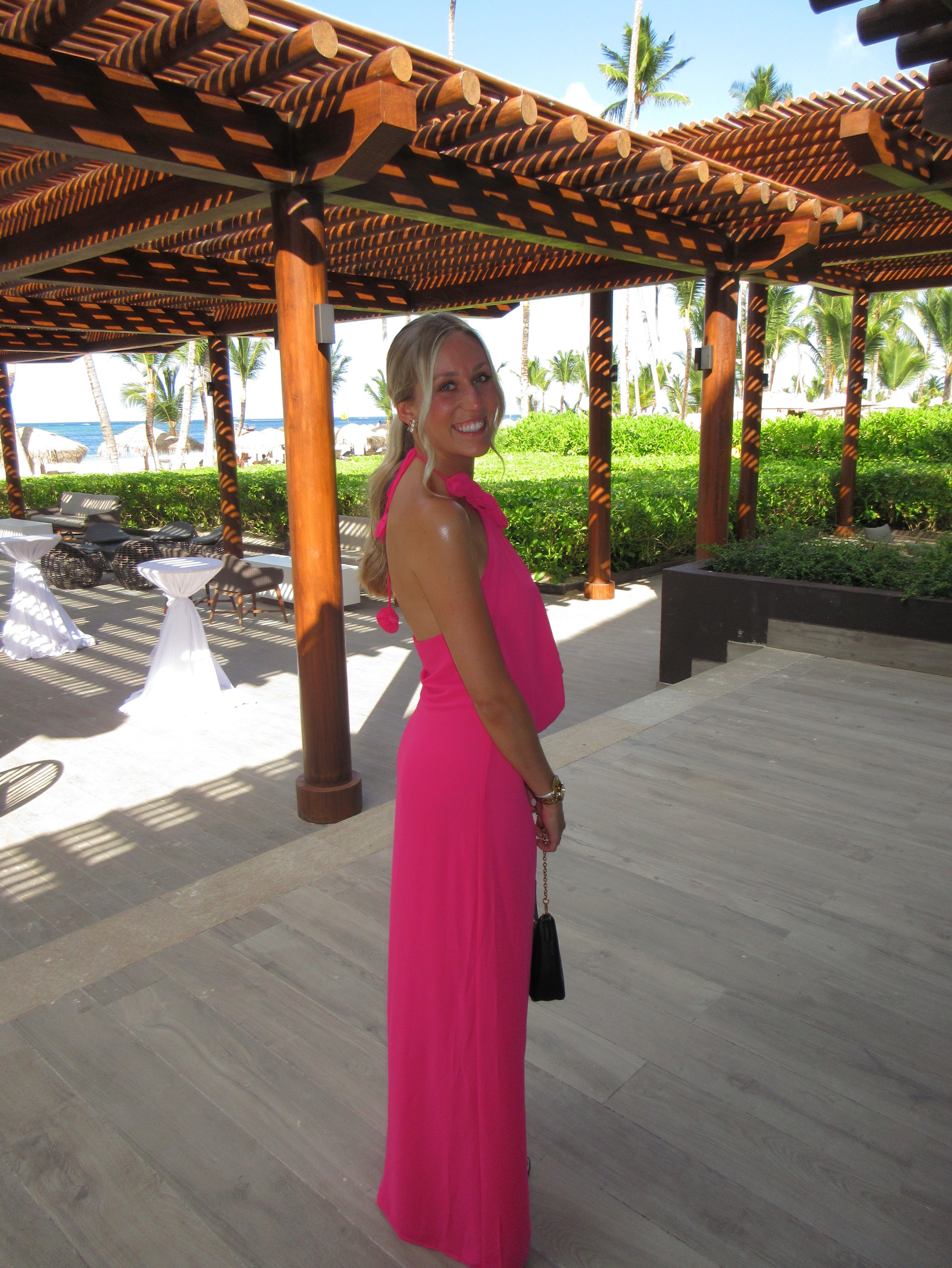 hot pink halter neck dress Women's Forever With You Dress, Do Not Iron Satin Pink Halter Neck Mini
