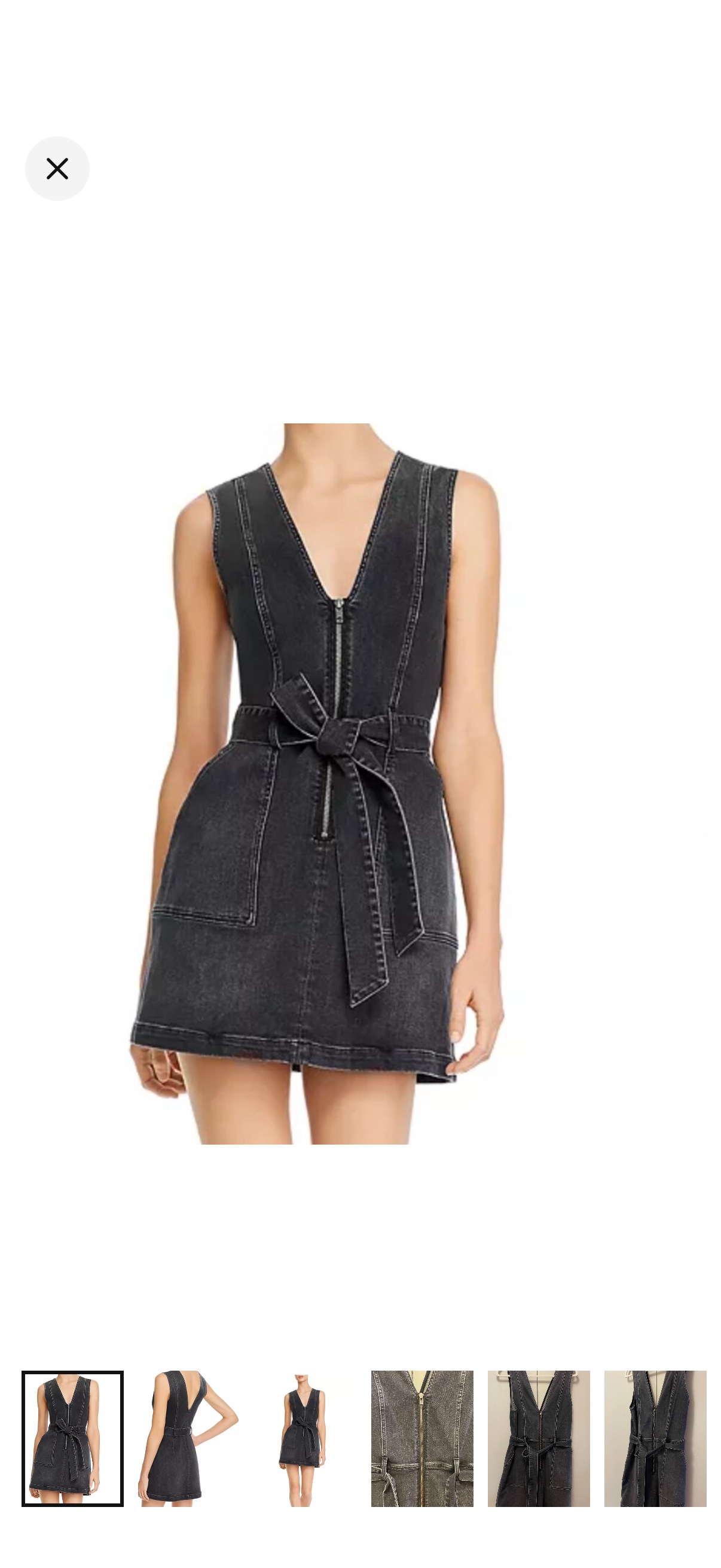 Alice + Olivia Black Denim Zip-Front Mini Dress — Size 10