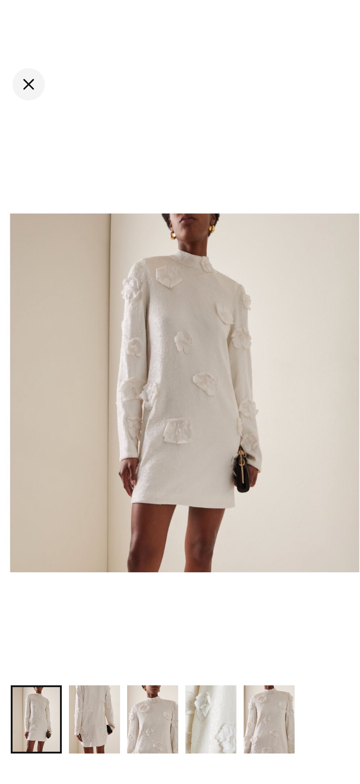 ROTATE Birger Christensen White Floral Appliqué Sequin Mini Dress — EU 40 / US 10
