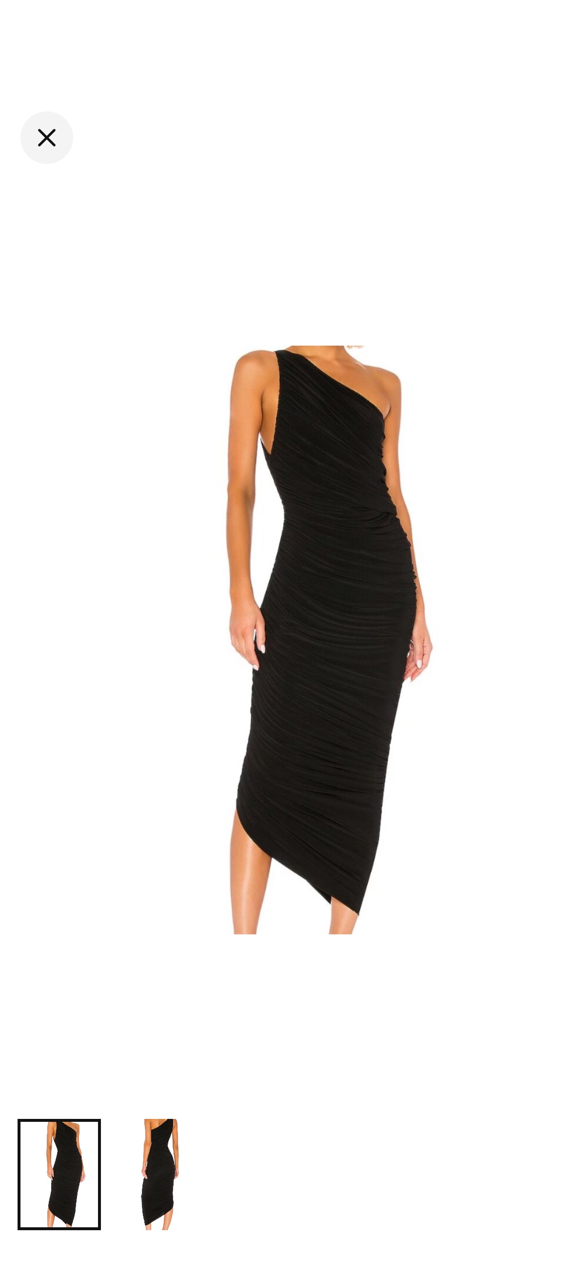 Norma Kamali Diana One-Shoulder Gown — Black — Size L / Fits 6–10
