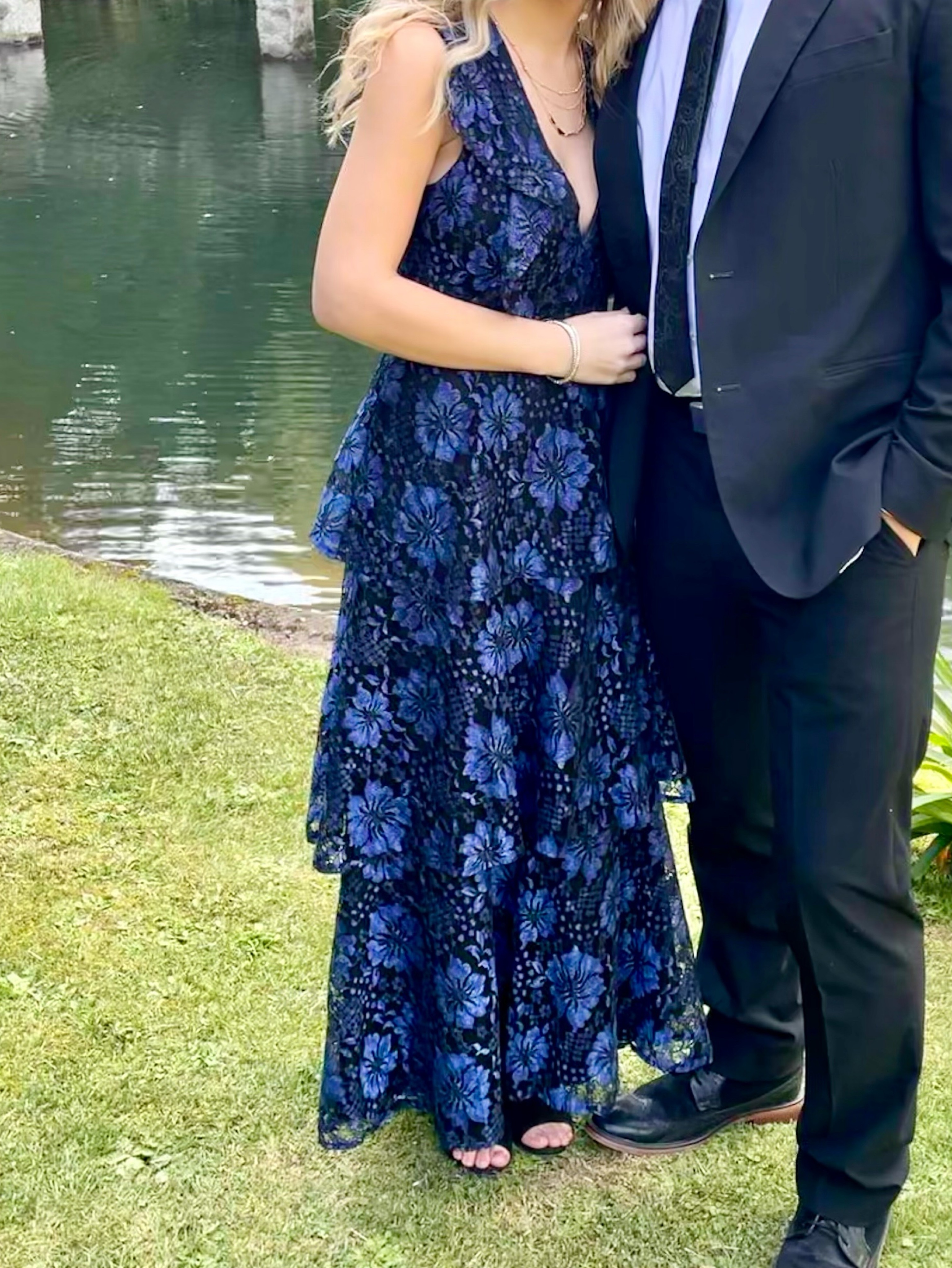 lulus navy blue dresses Navy Blue Sequin Lace-Up Maxi Dress | Womens | X-Small (Available in M, L) | 100% Polyester