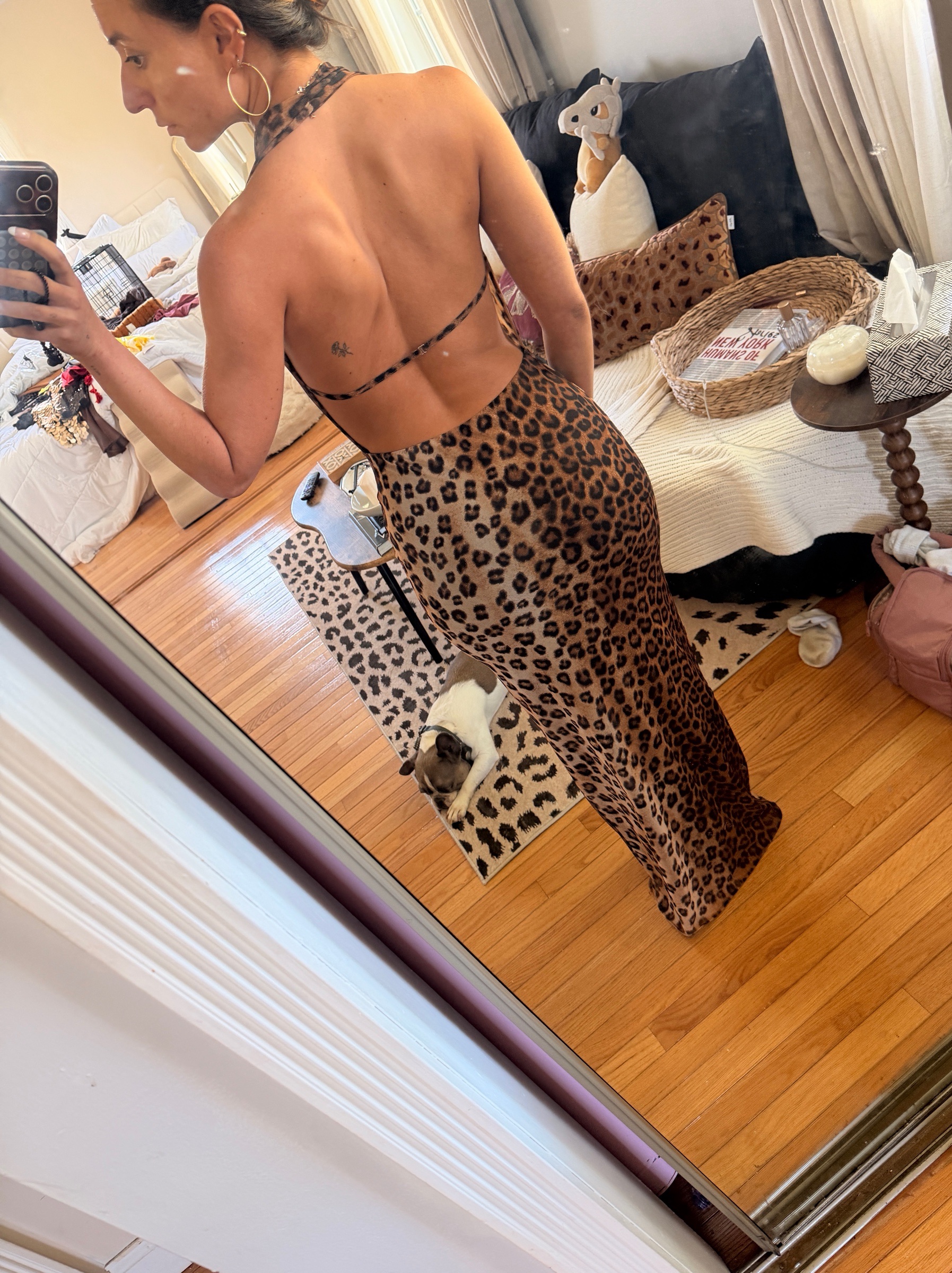 backless leopard dress Zara Animal Print by Zara Swatch:#d4d1bf 14 Best Backless and Size:3 years sheer look exudes sensuality