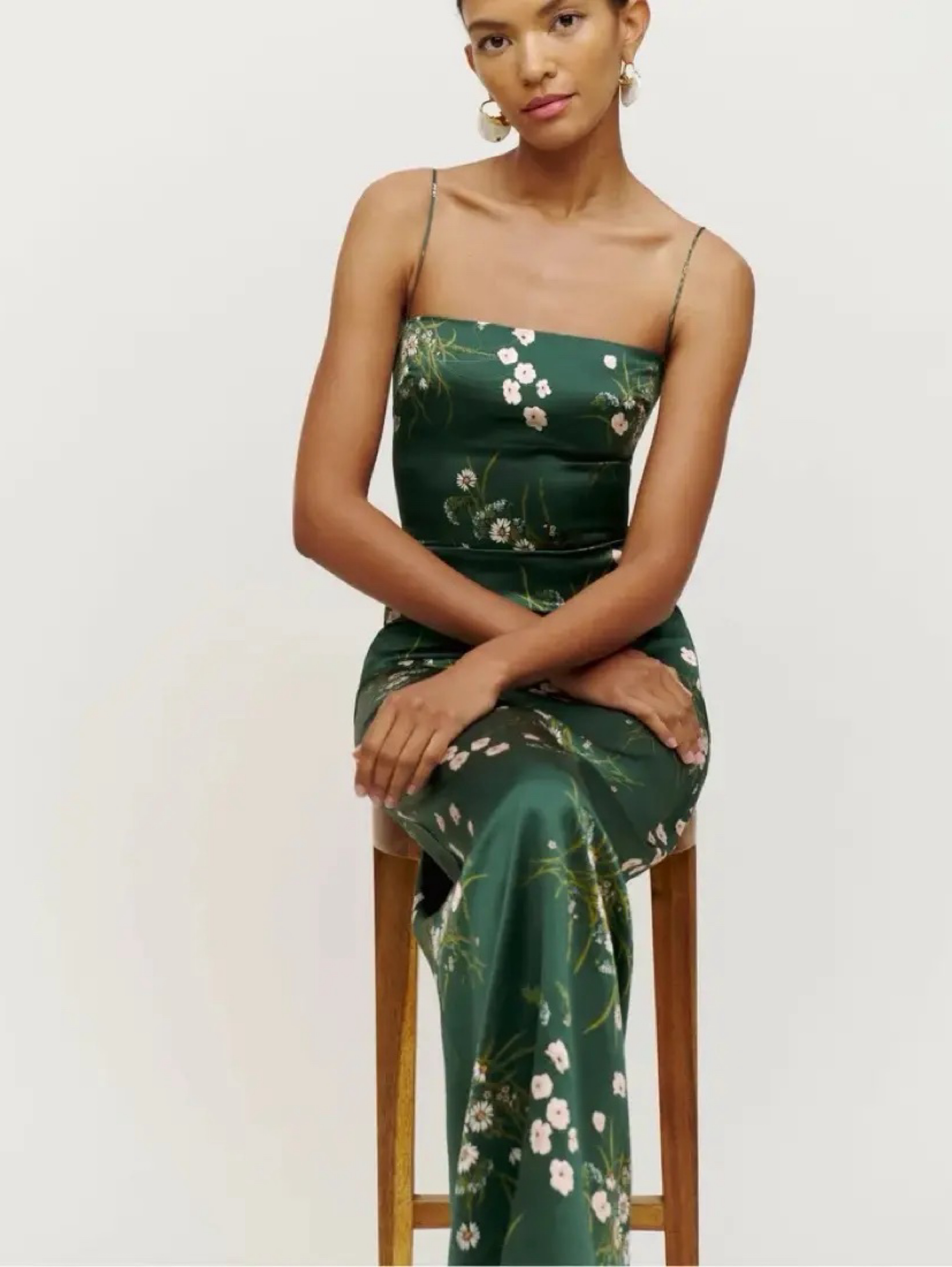 Green Reformation Silk Dress size 6
