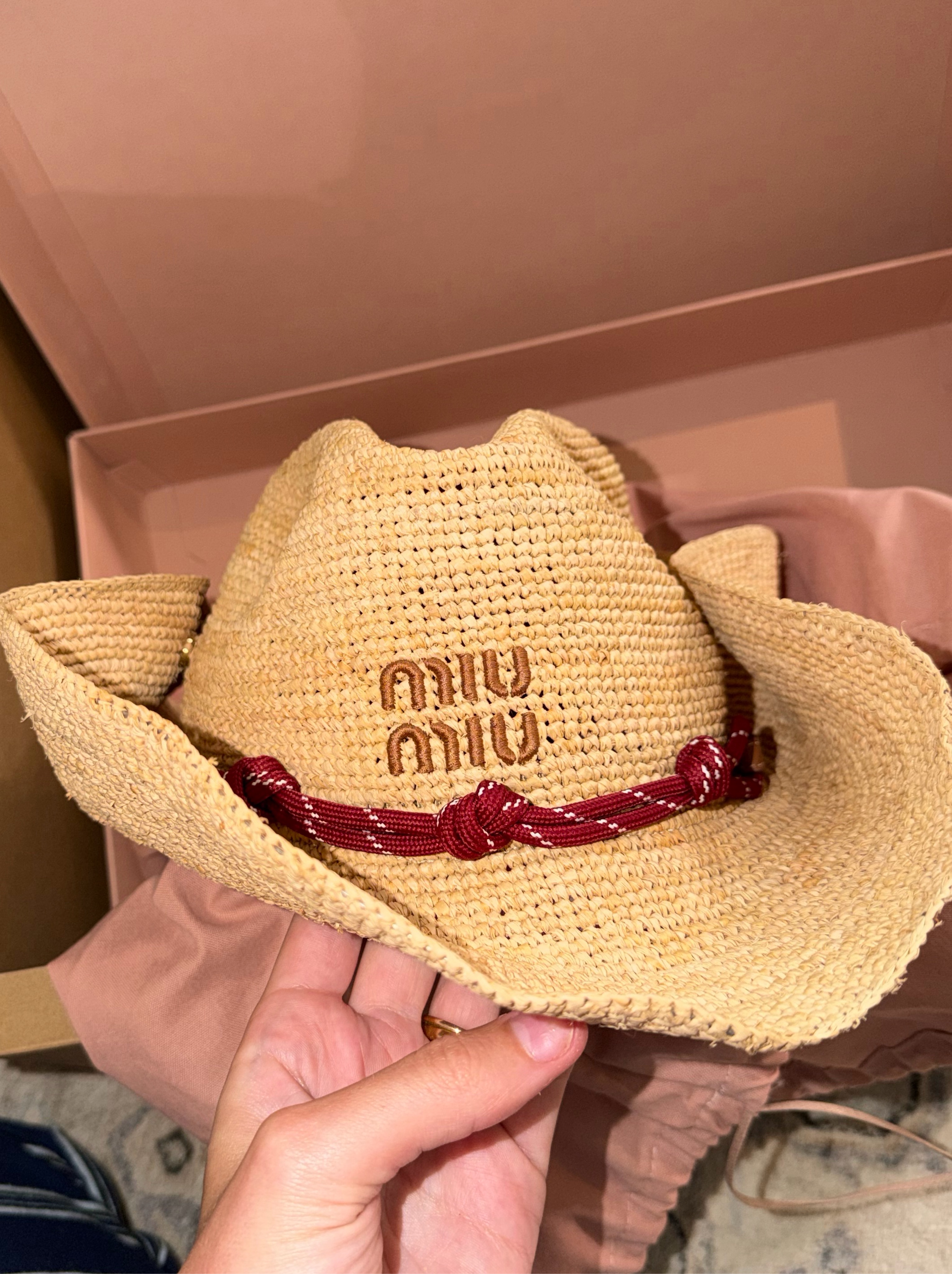 Miu Miu Raffia Cowboy Hat by Miu Miu - Pickle