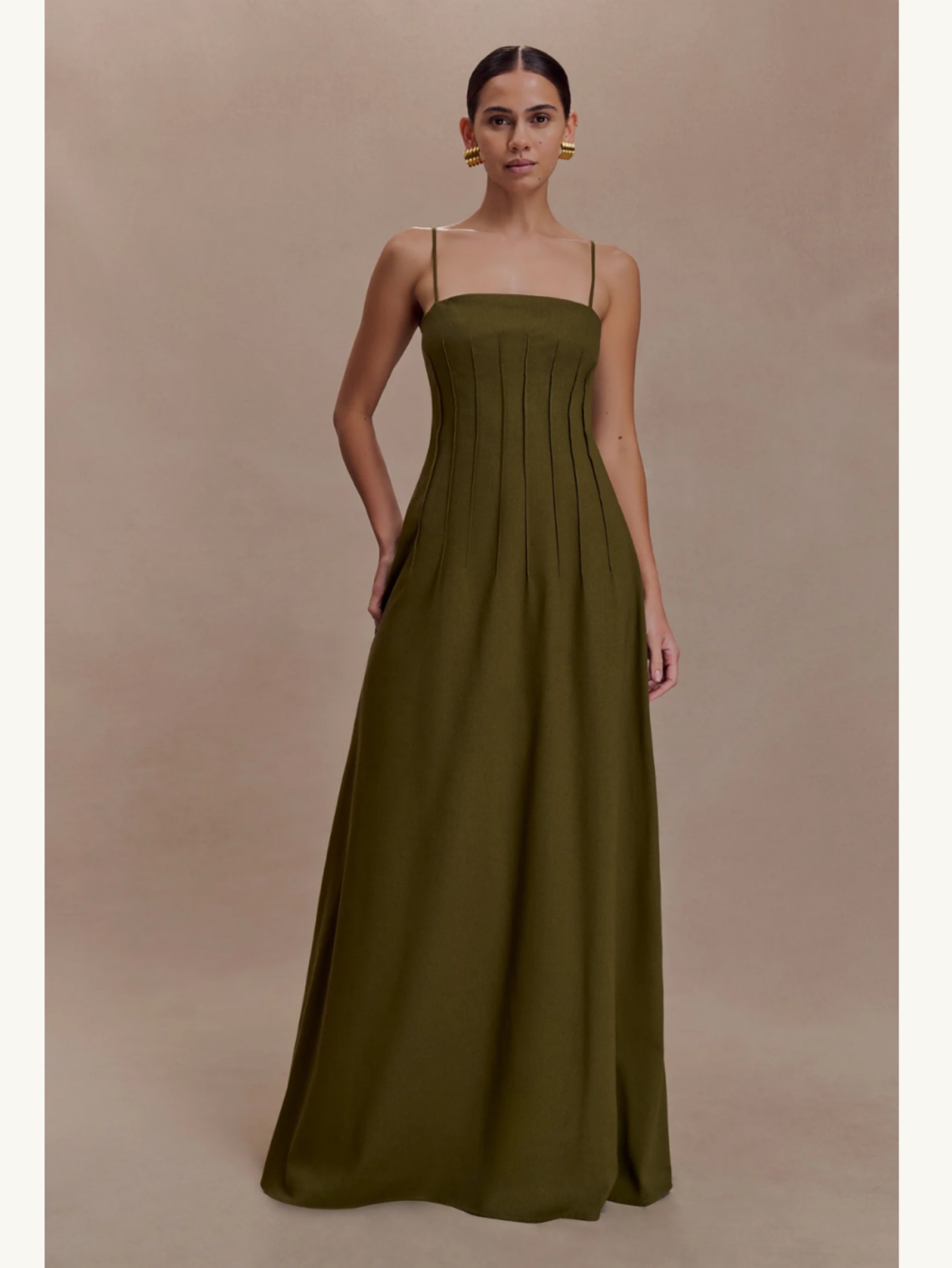green linen wedding guest dress Meshki | by MESHKI Cute Denim Jacket