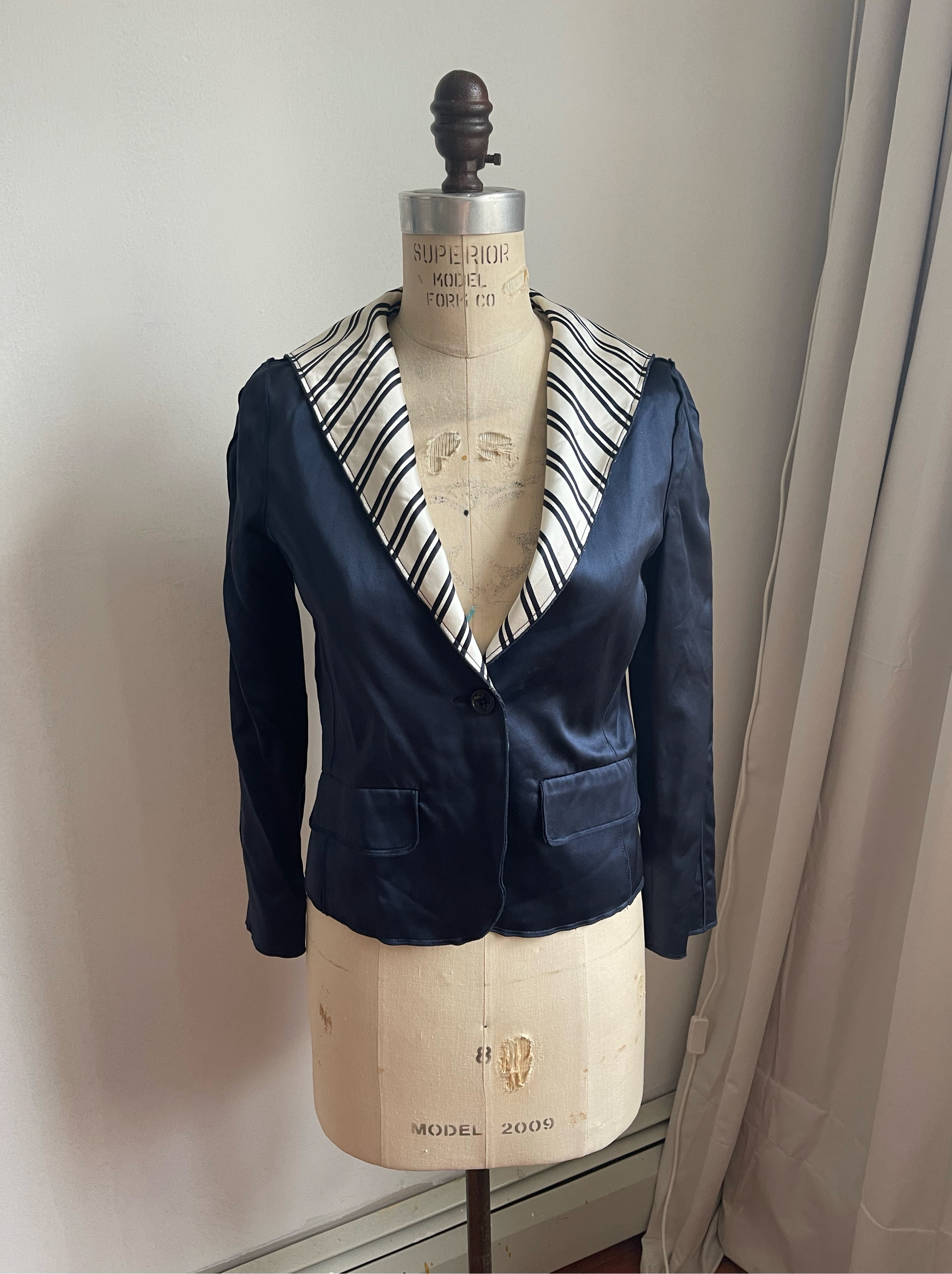 D&G Dolce and Gabbana Sailor Silk Blazer Sample