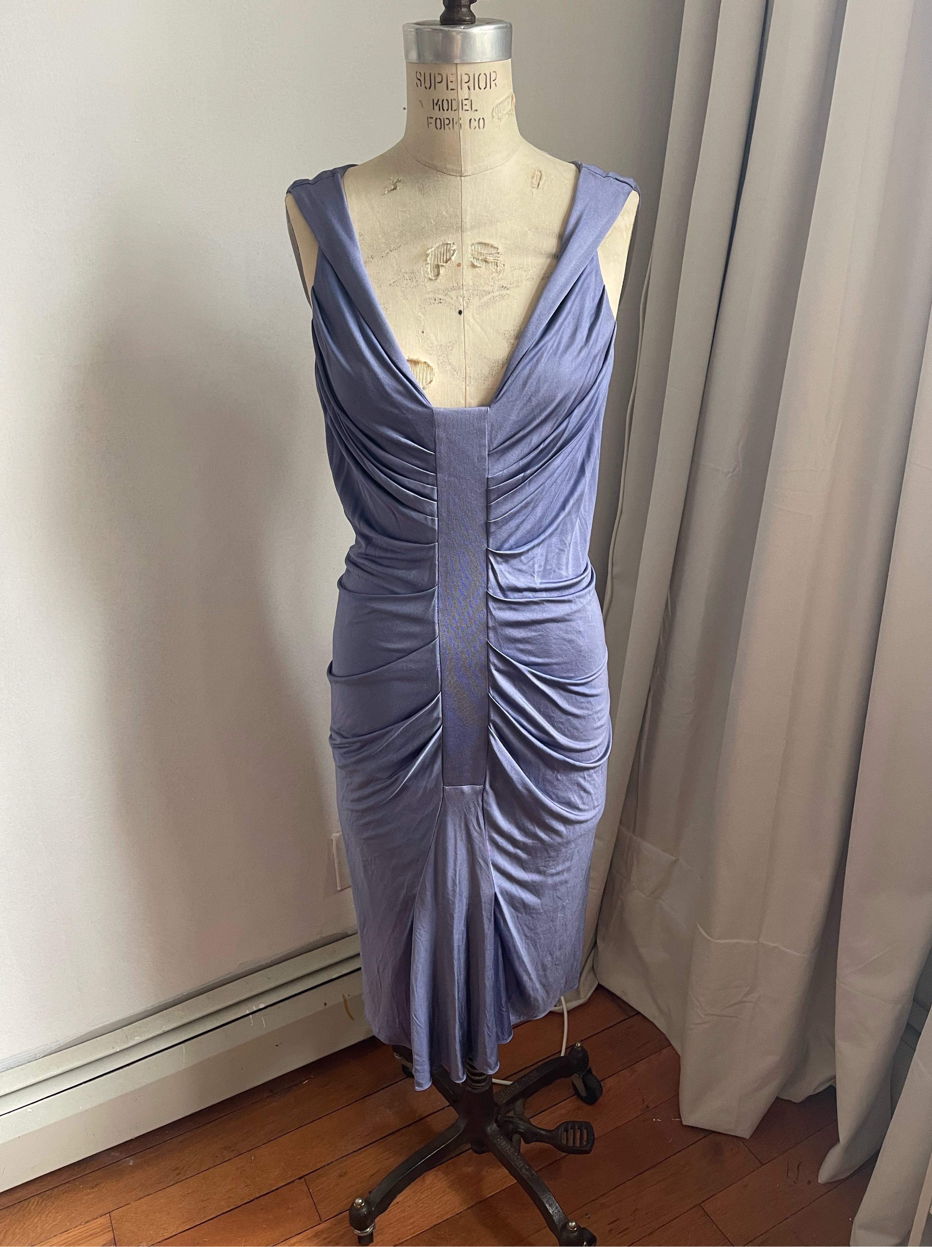 Blue John Galliano Era Christian Dior 2007 Midi Dress