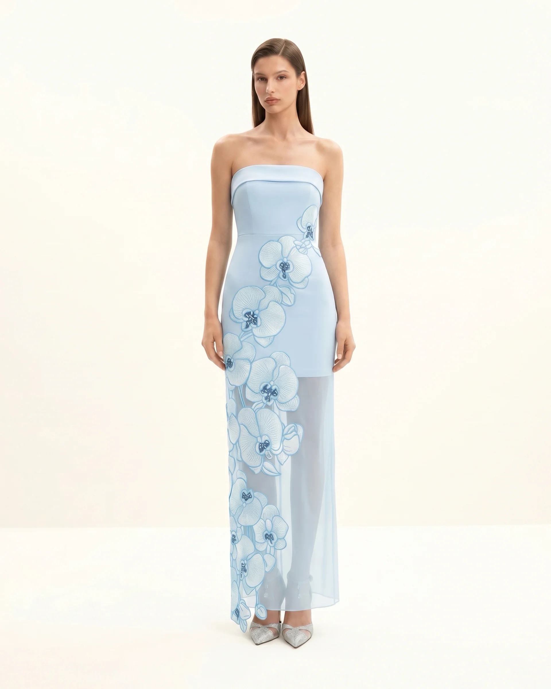 orchid embroidered dress fleur du mal Orchid Embroidery Slip Dress in Pink Lady