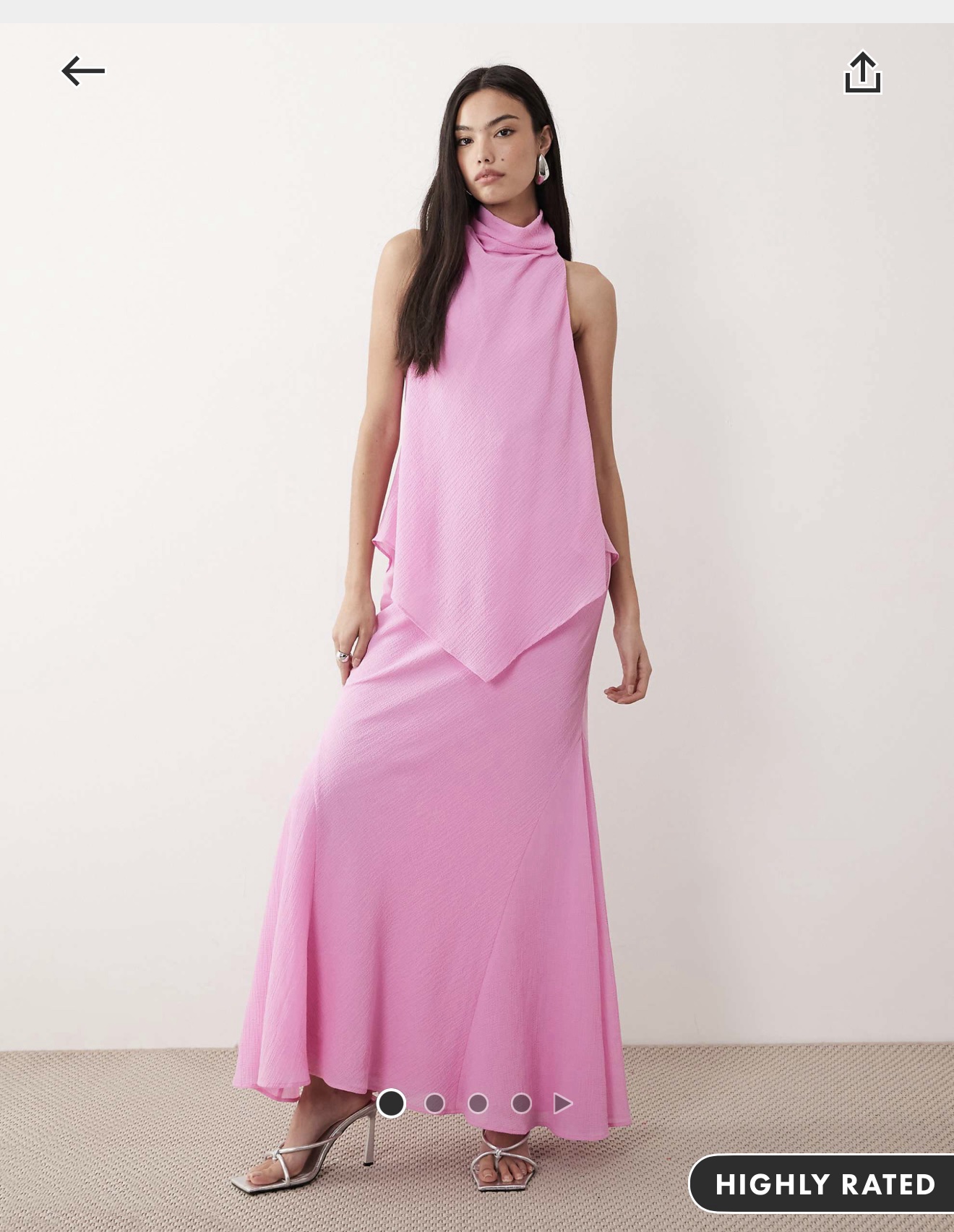 asos pink long dress ASOS Design - Pleated Maxi Dress - Women - Polyester - 4 US