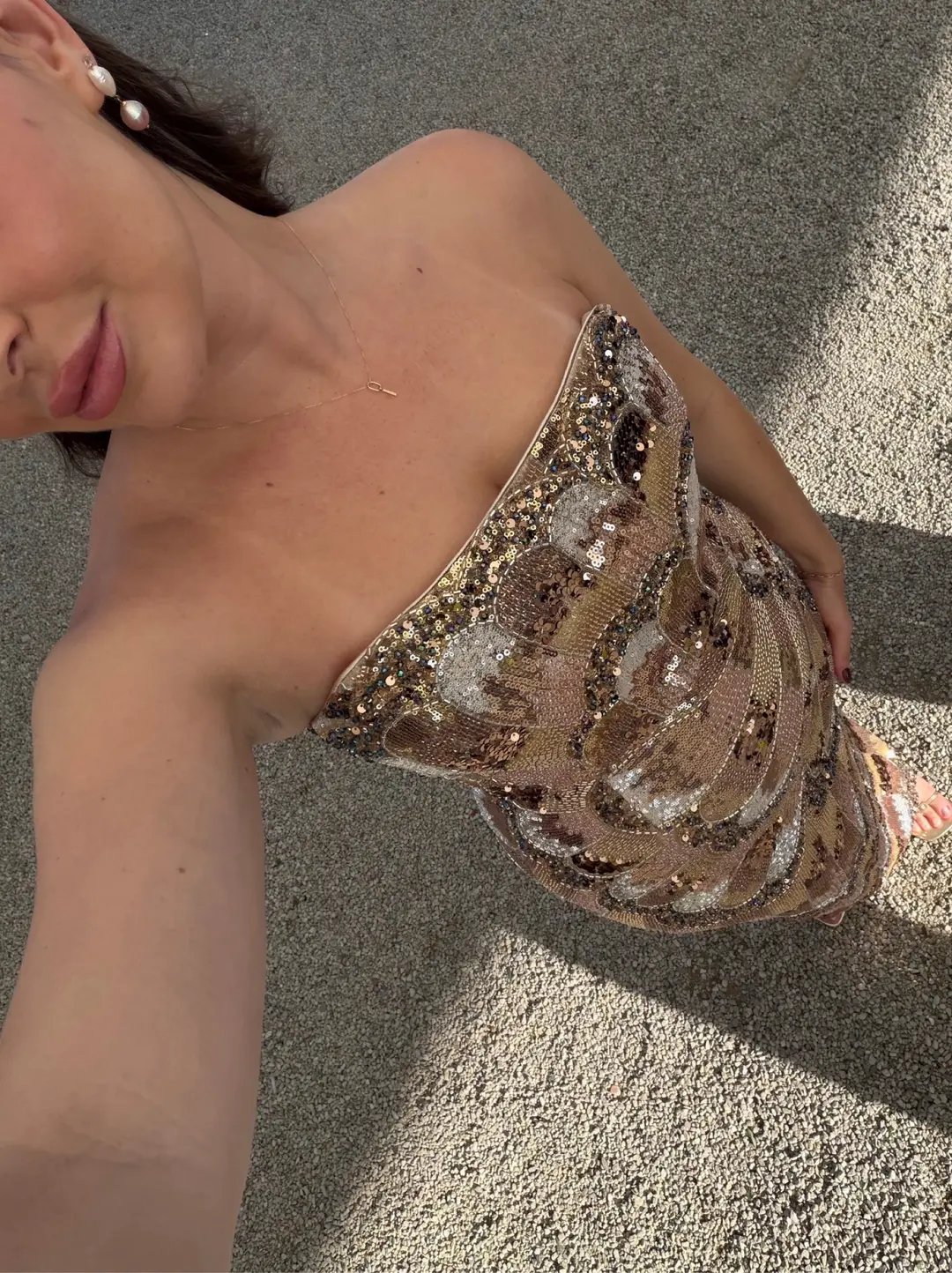 Gold Bronx and Banco Strapless Embellished Metallic Maxi Dress, photo 2 of 4