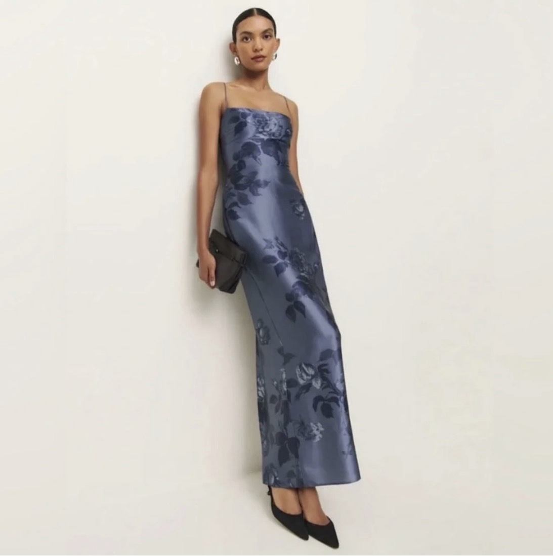 Reformation Frankie Slip Dress in Blue Floral by Reformation - Pickle