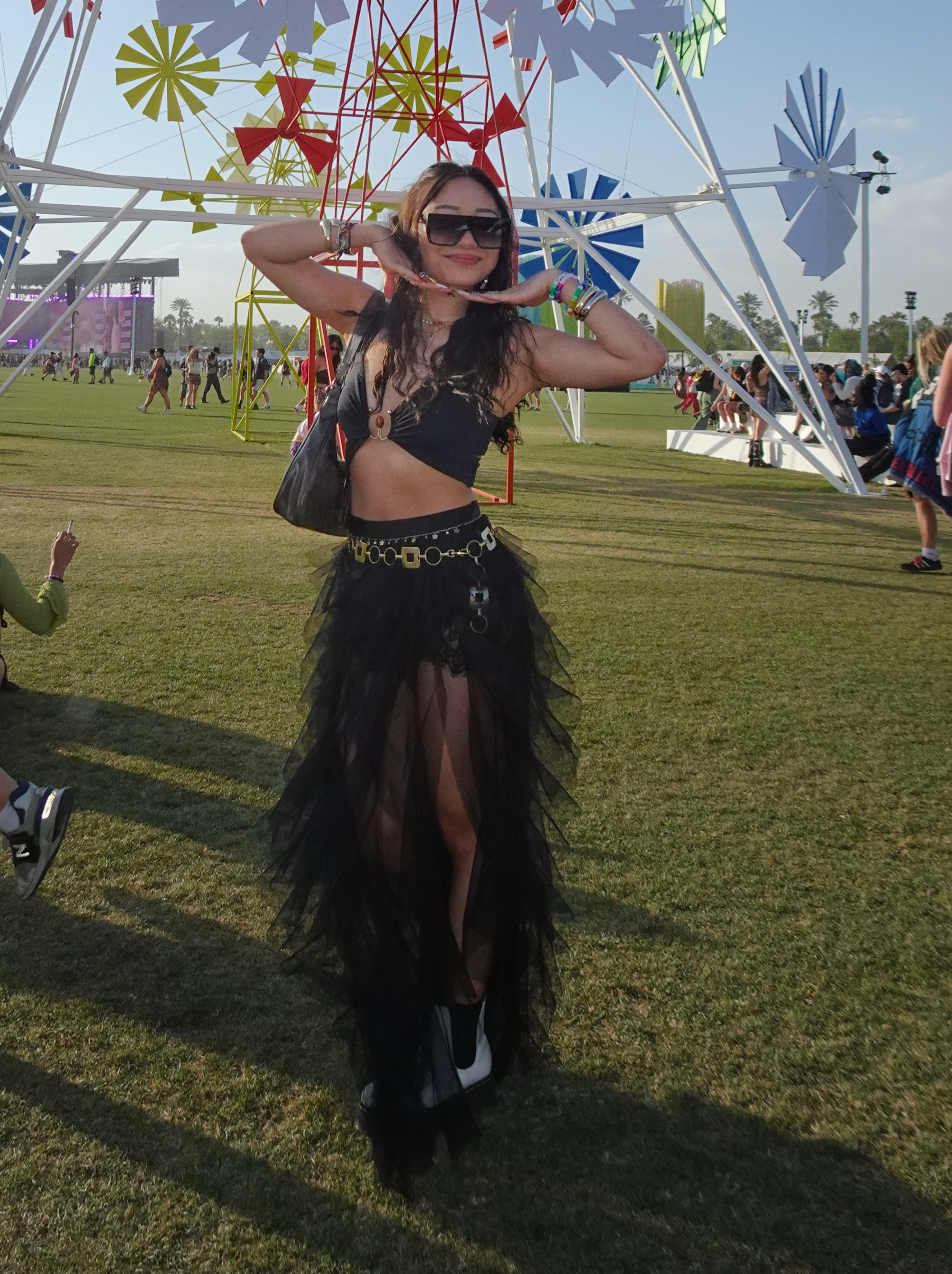 12th Tribe Mesh black festival skirt