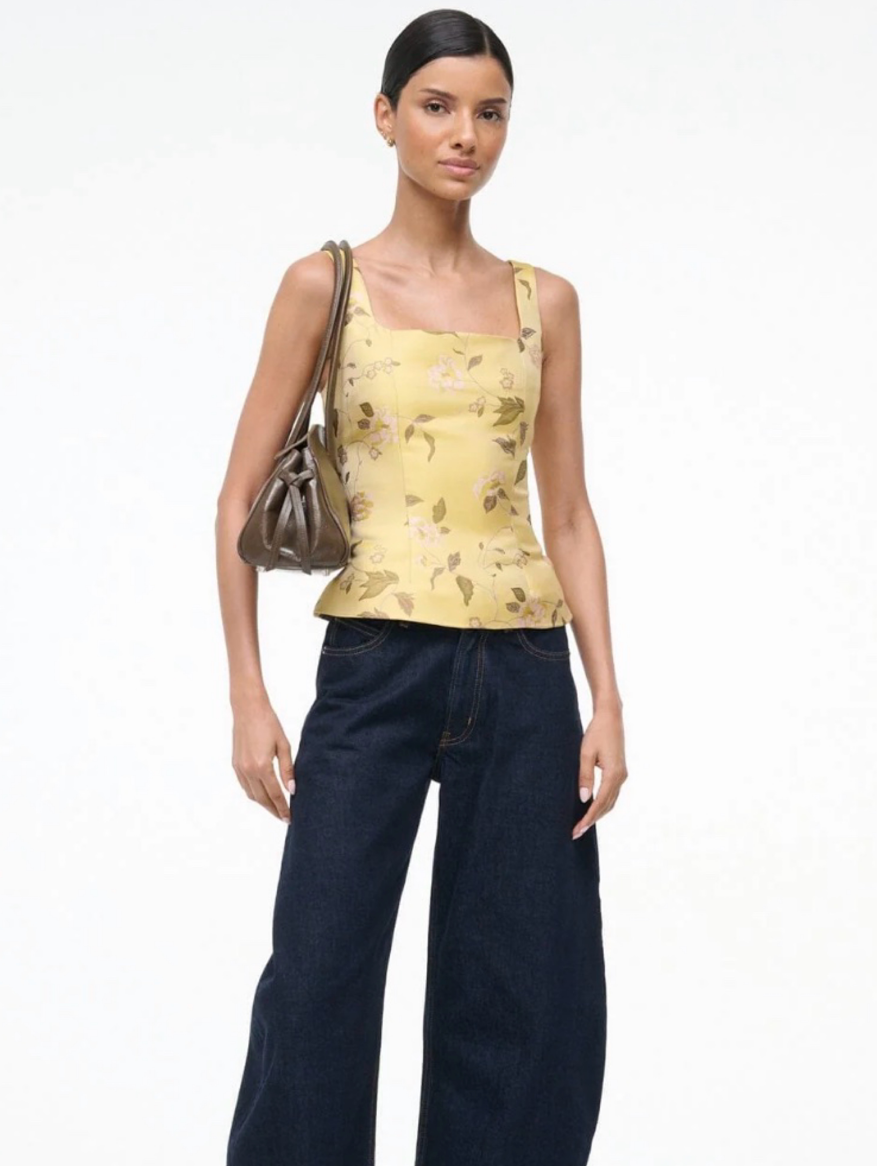Staud yellow floral top