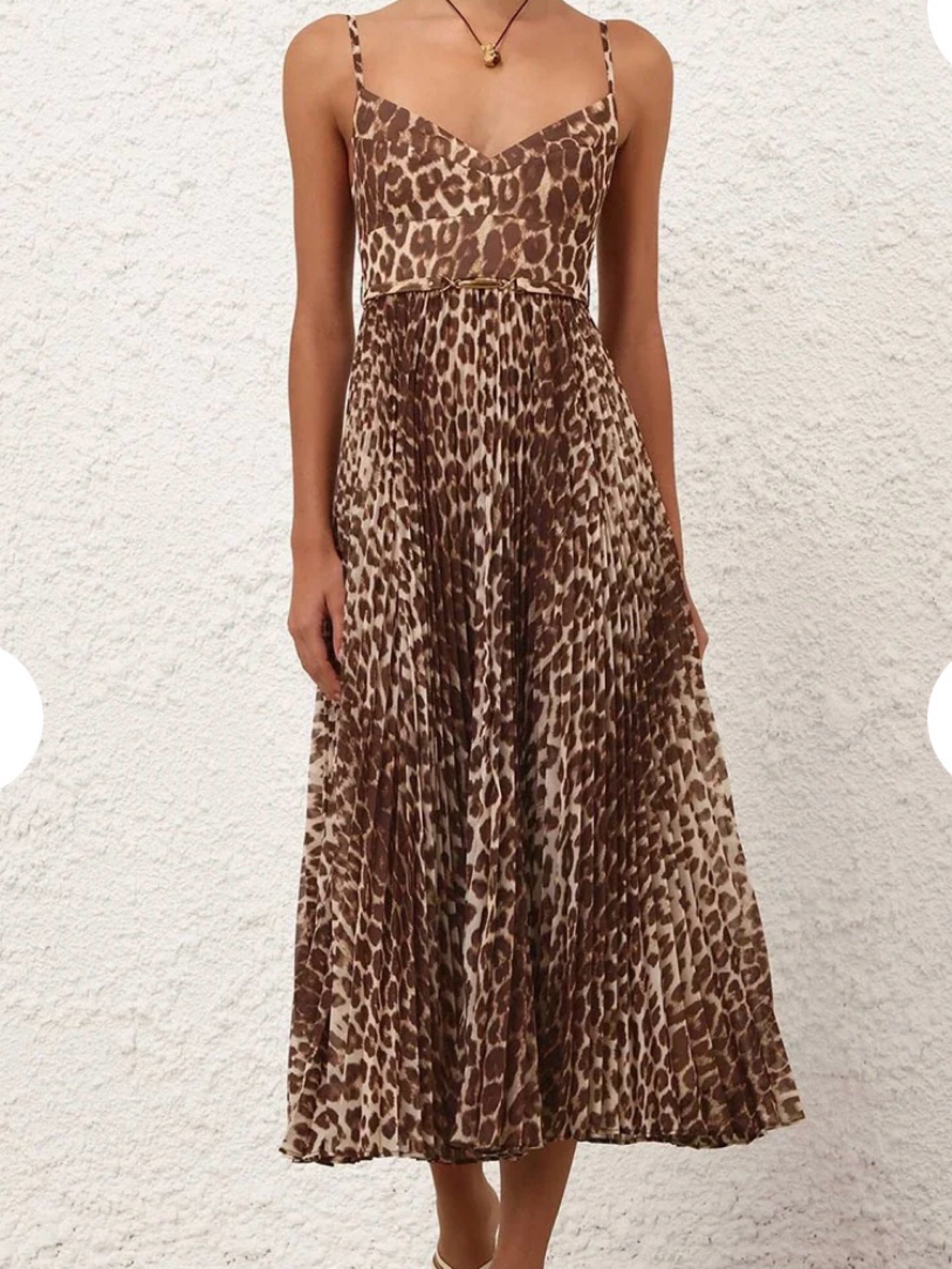 zimmerman cheetah pleated dress