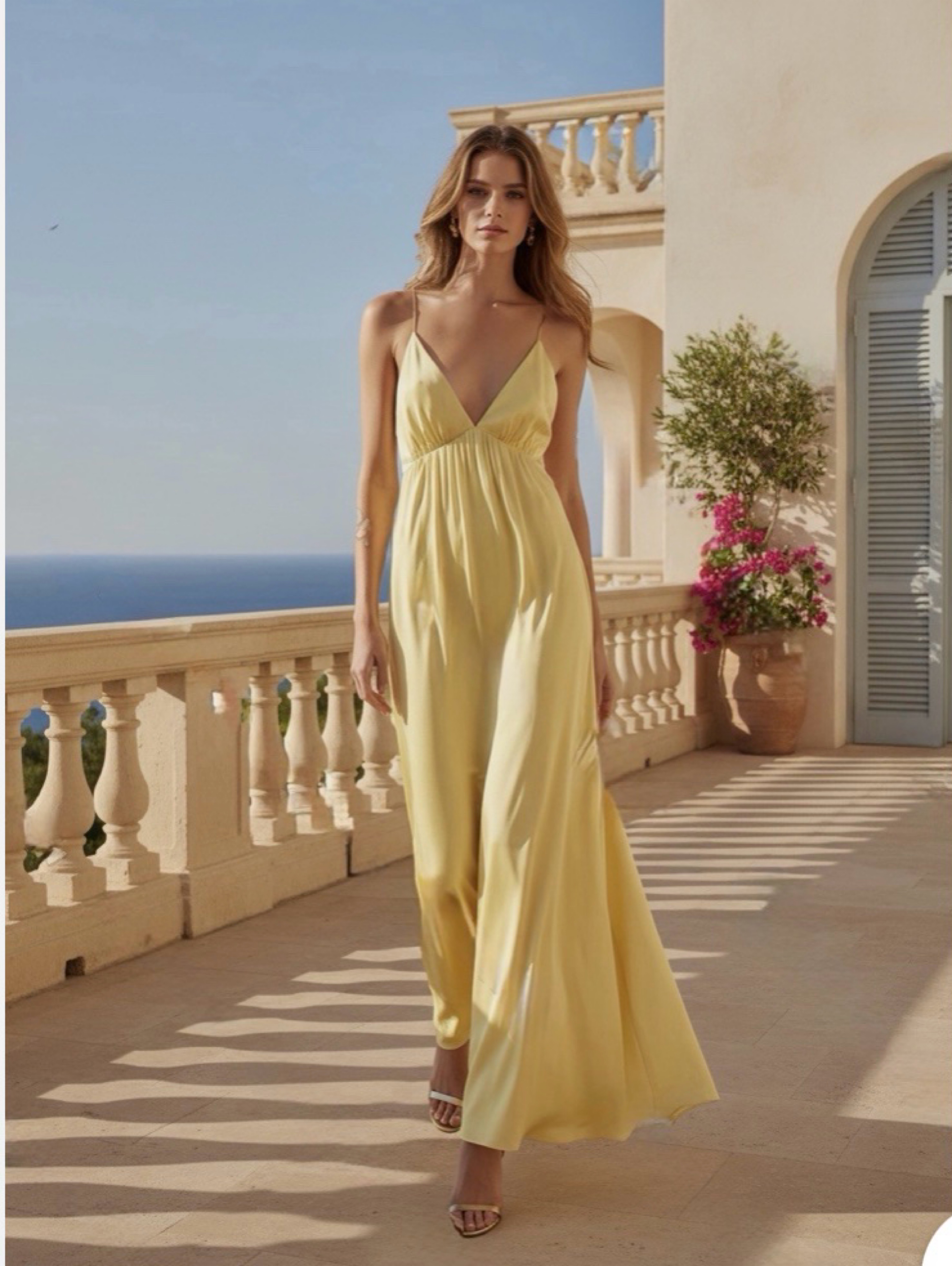 Zimmerman Silk Open Back Maxi Dress - Butter Yellow