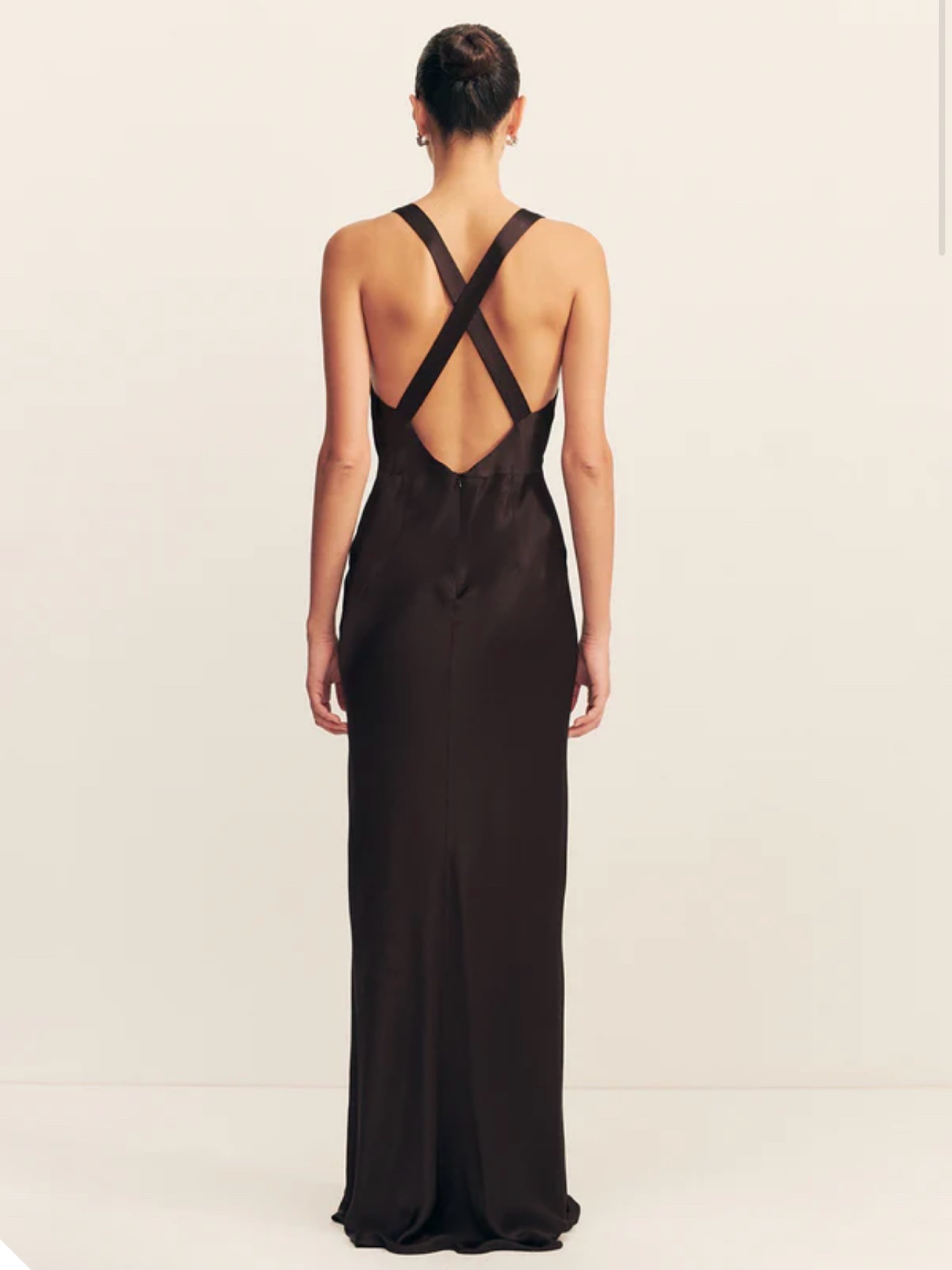 shona joy black bridesmaid dress Shona Joy - La Lune Lace Back Maxi Dress - Black