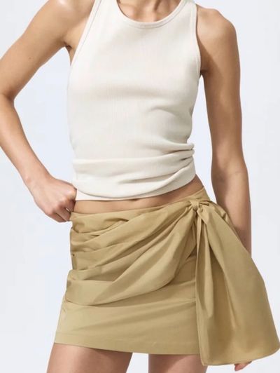 Tan Wrap Mini Skirt by H&M | Pickle