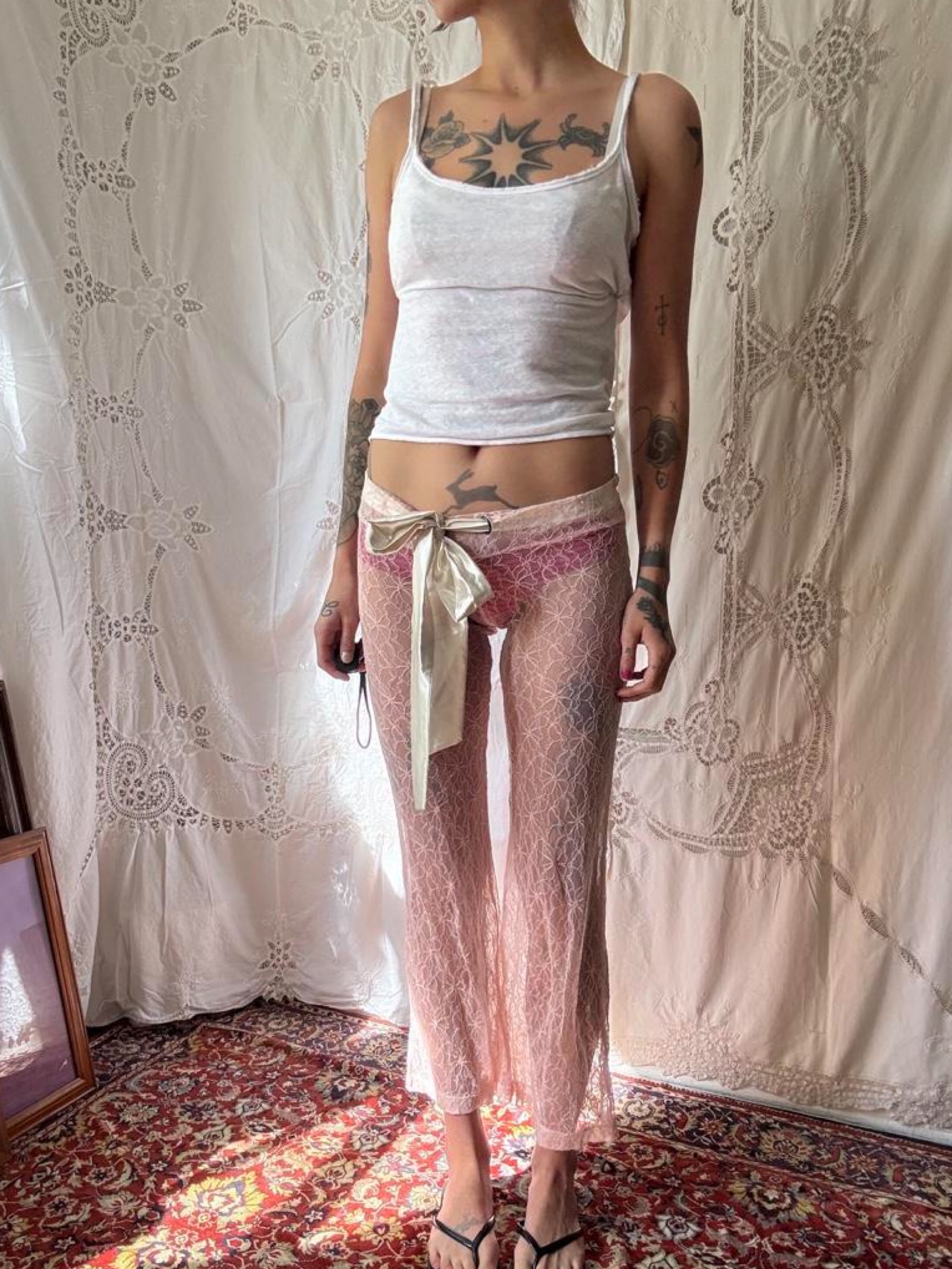 Pink Floral Lace Pants by Cult Gaia | Pickle