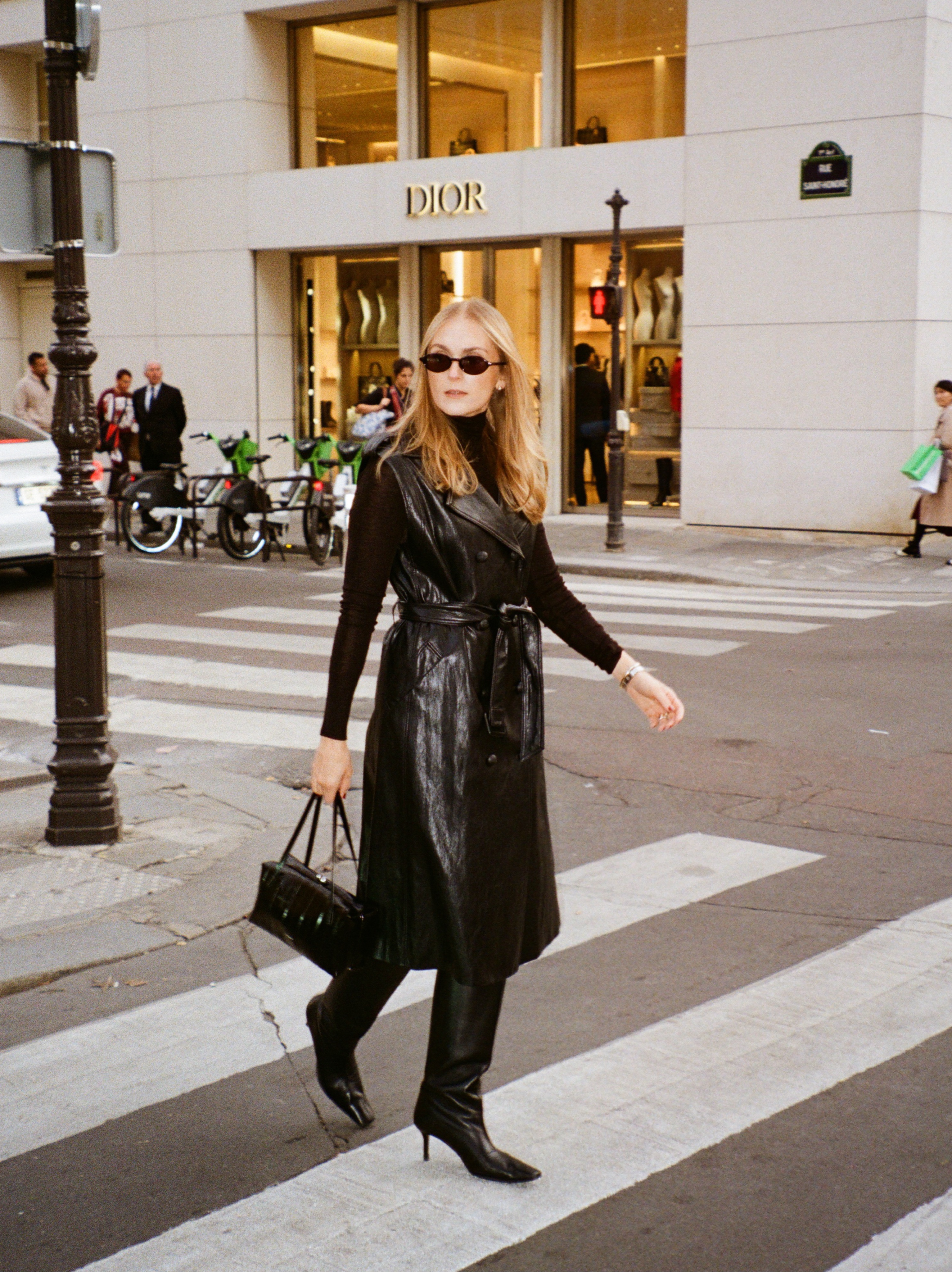 Kobi Halperin Faux Leather Vest/Dress