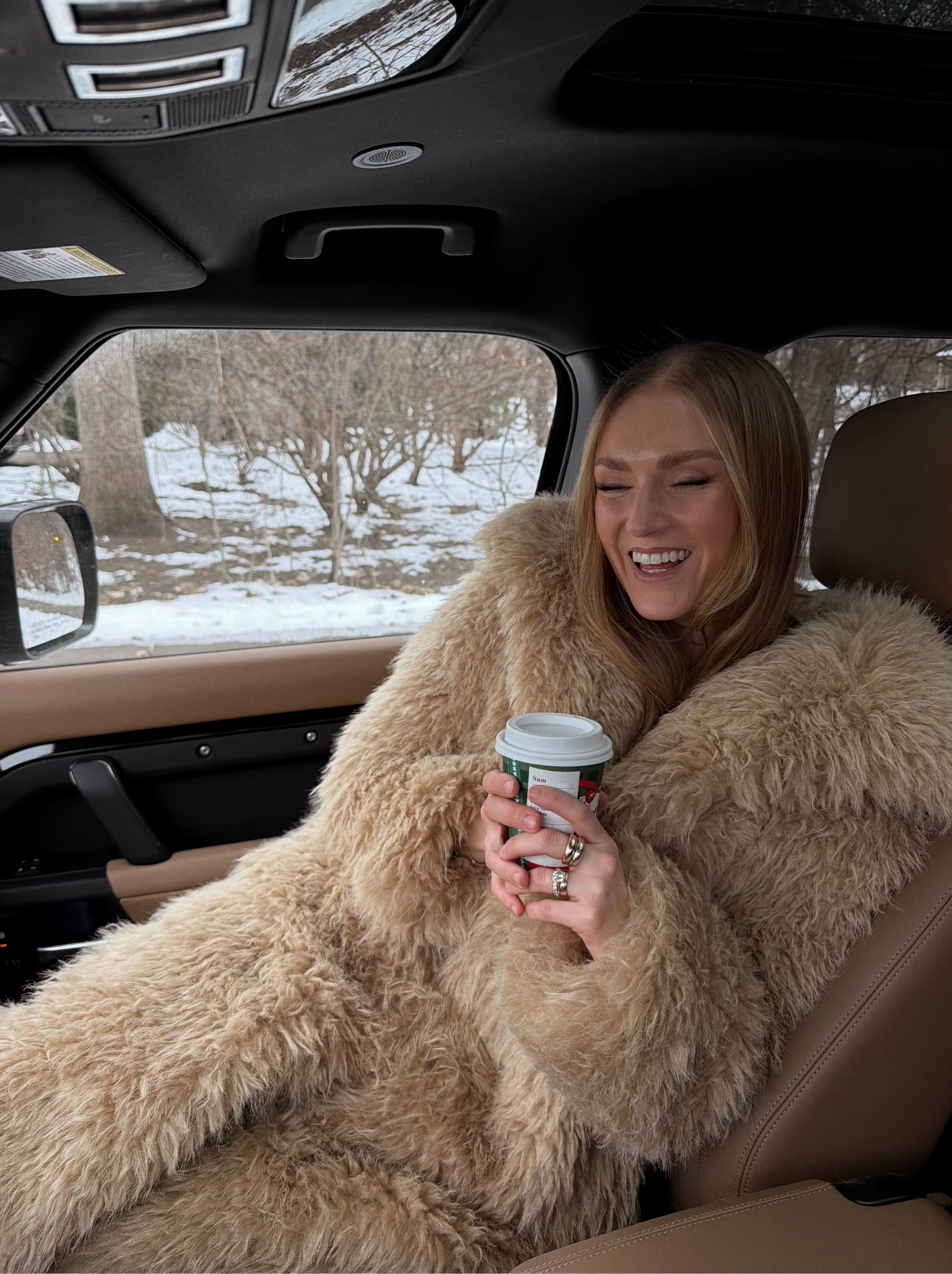 Mango faux fur huge cozy coat!