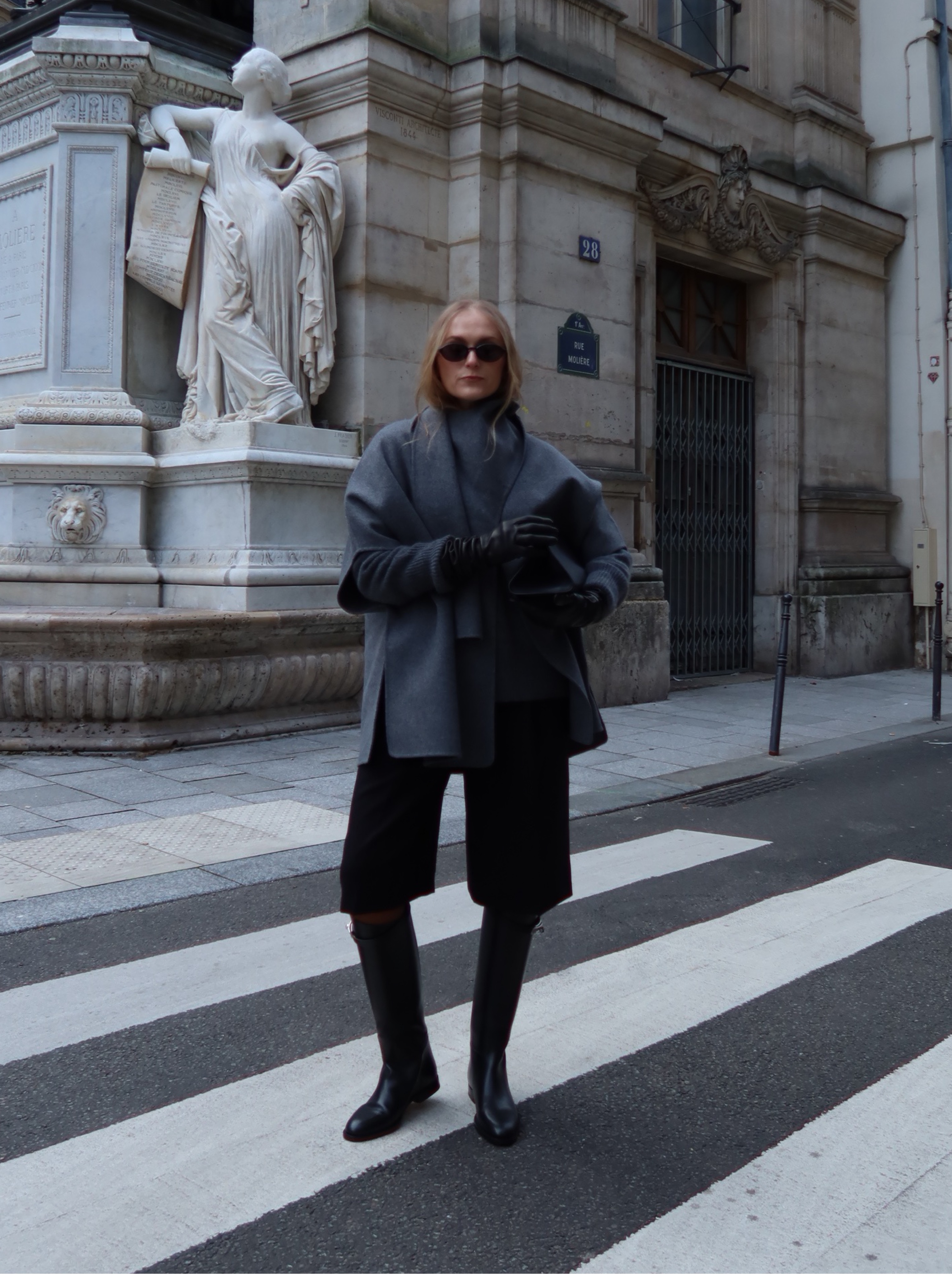 COS grey wool cape