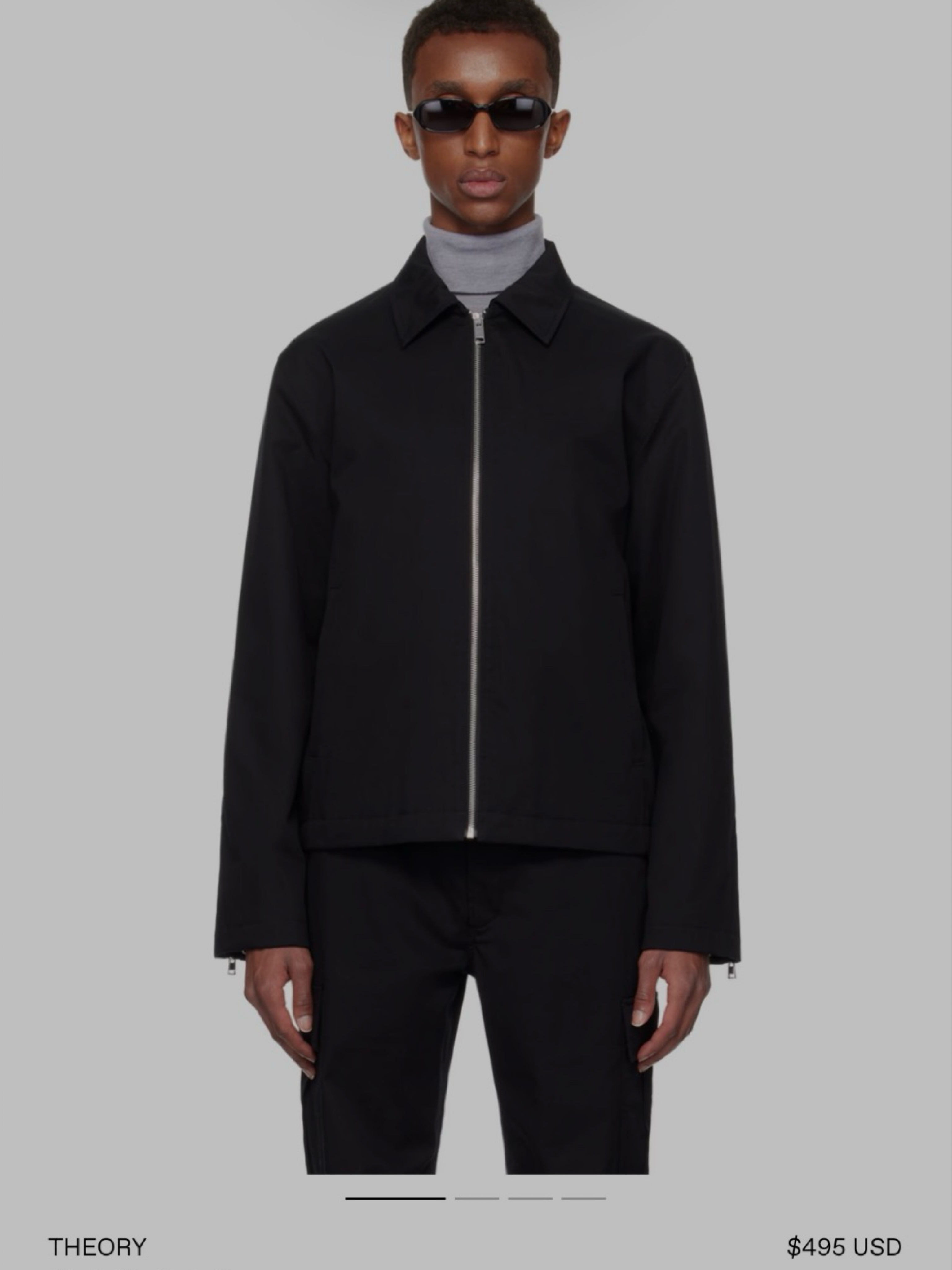 theory　ブラックスヌード Theory black collard zip up jacket by Theory - Pickle