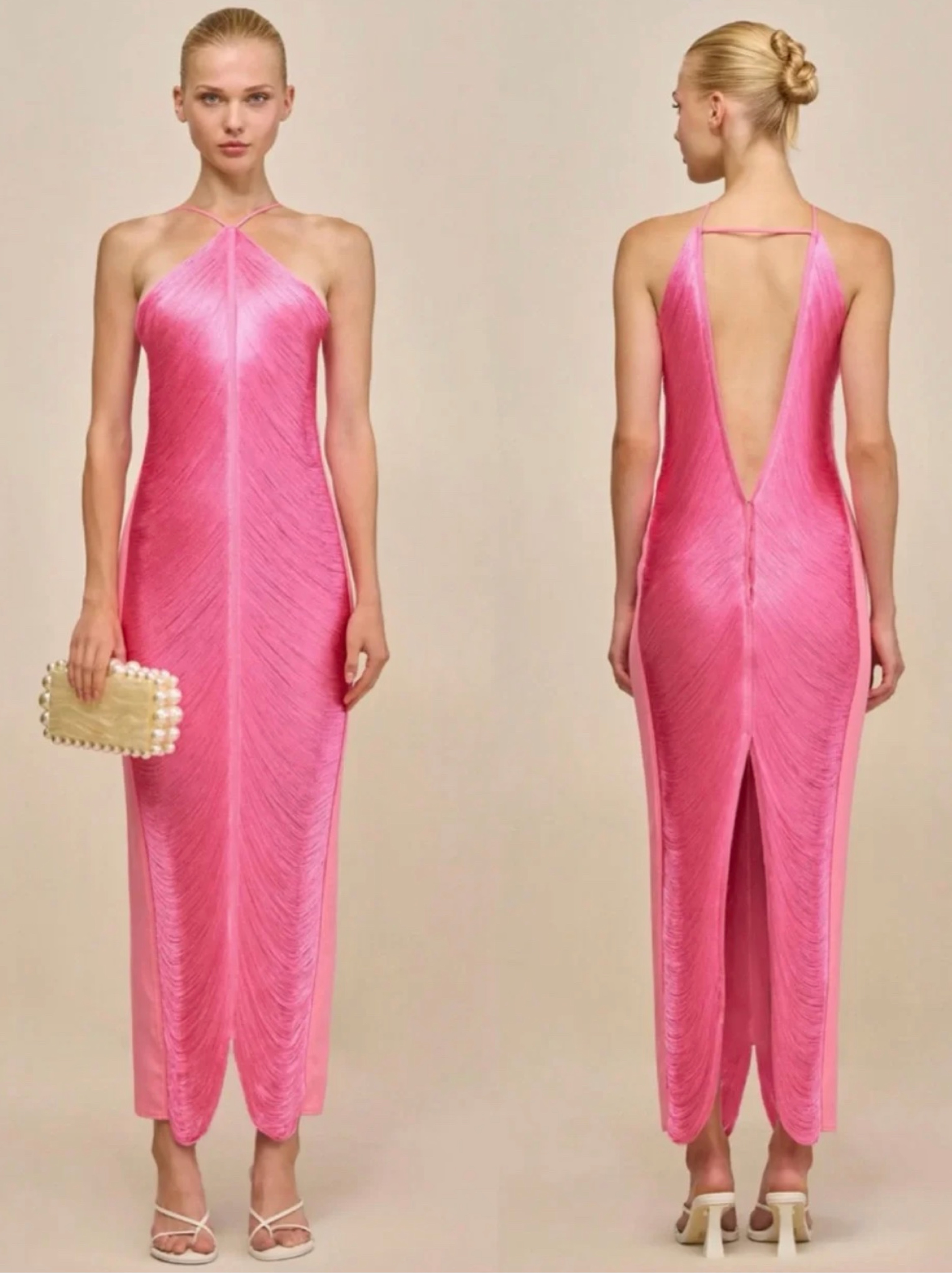 cult gaia pink dress fringe Cult Gaia Women's Pink Renata Sleeveless Fringe Dress Size M by Cult Gaia