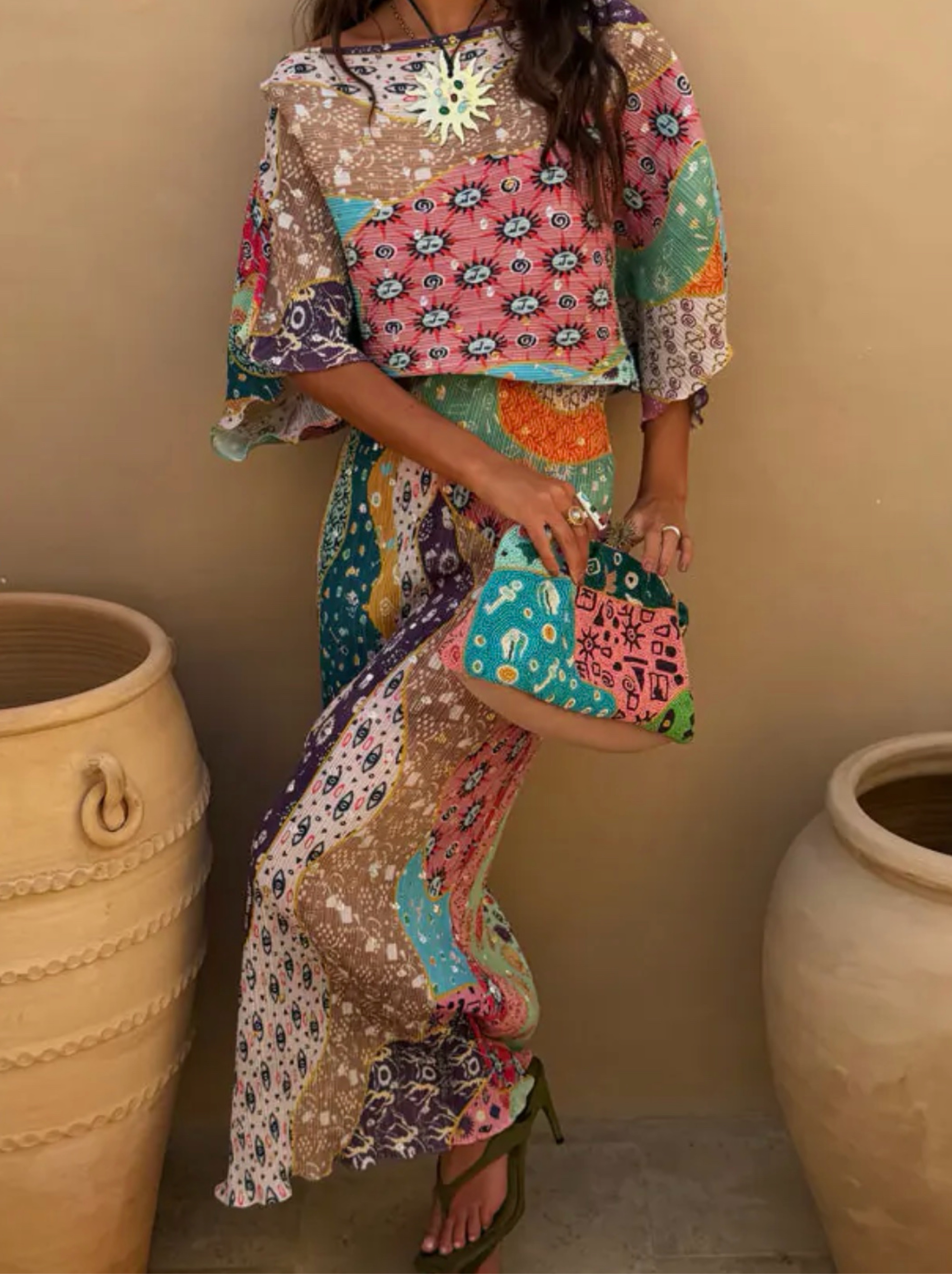 anthropologie pastel dress Pilcro Plaid Tent Maxi Dress