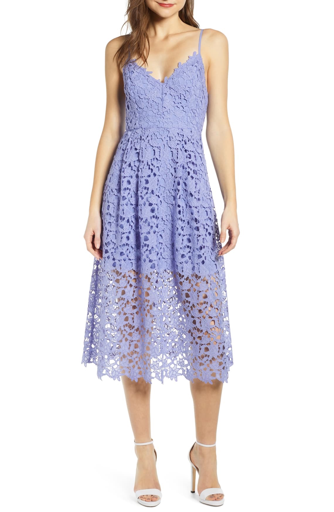 ASTR Lavender Lace Midi Dress by ASTR - Pickle