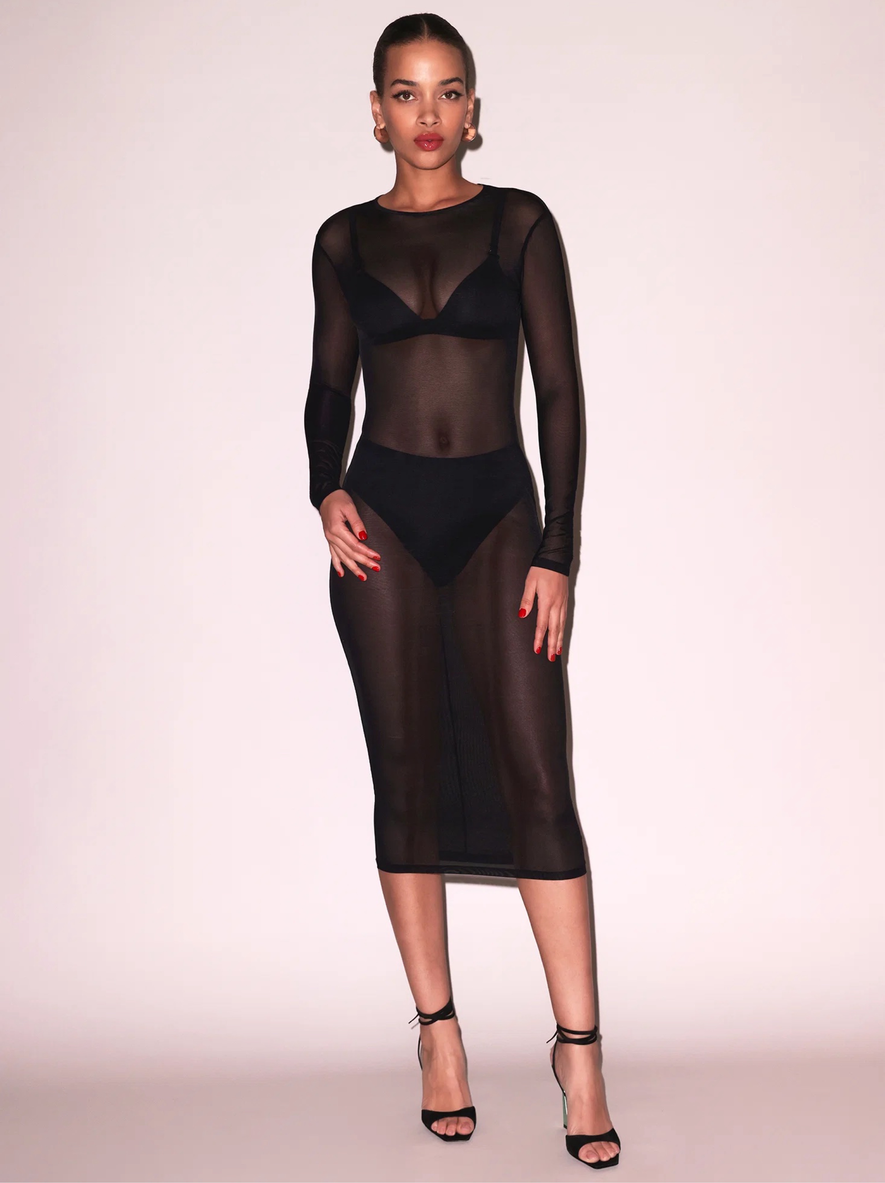 Fleur Du Mal Mesh Midi Dress
