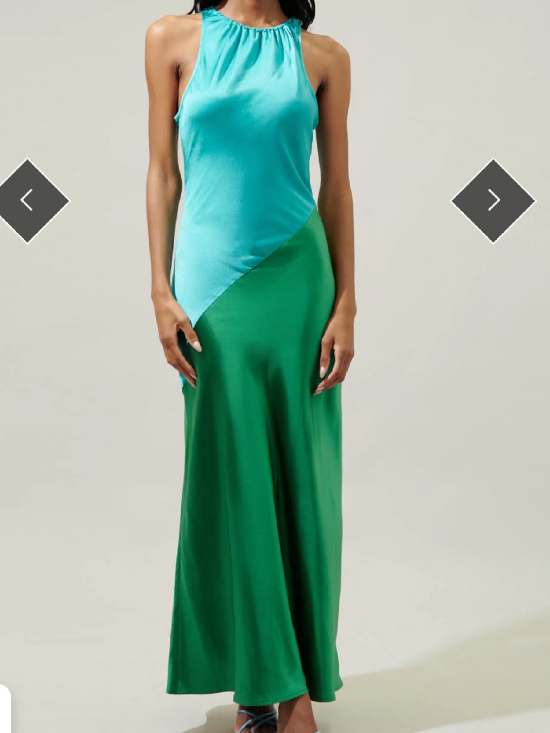 two tone green dress Blue & silk by Sugarlips new arrival 2024