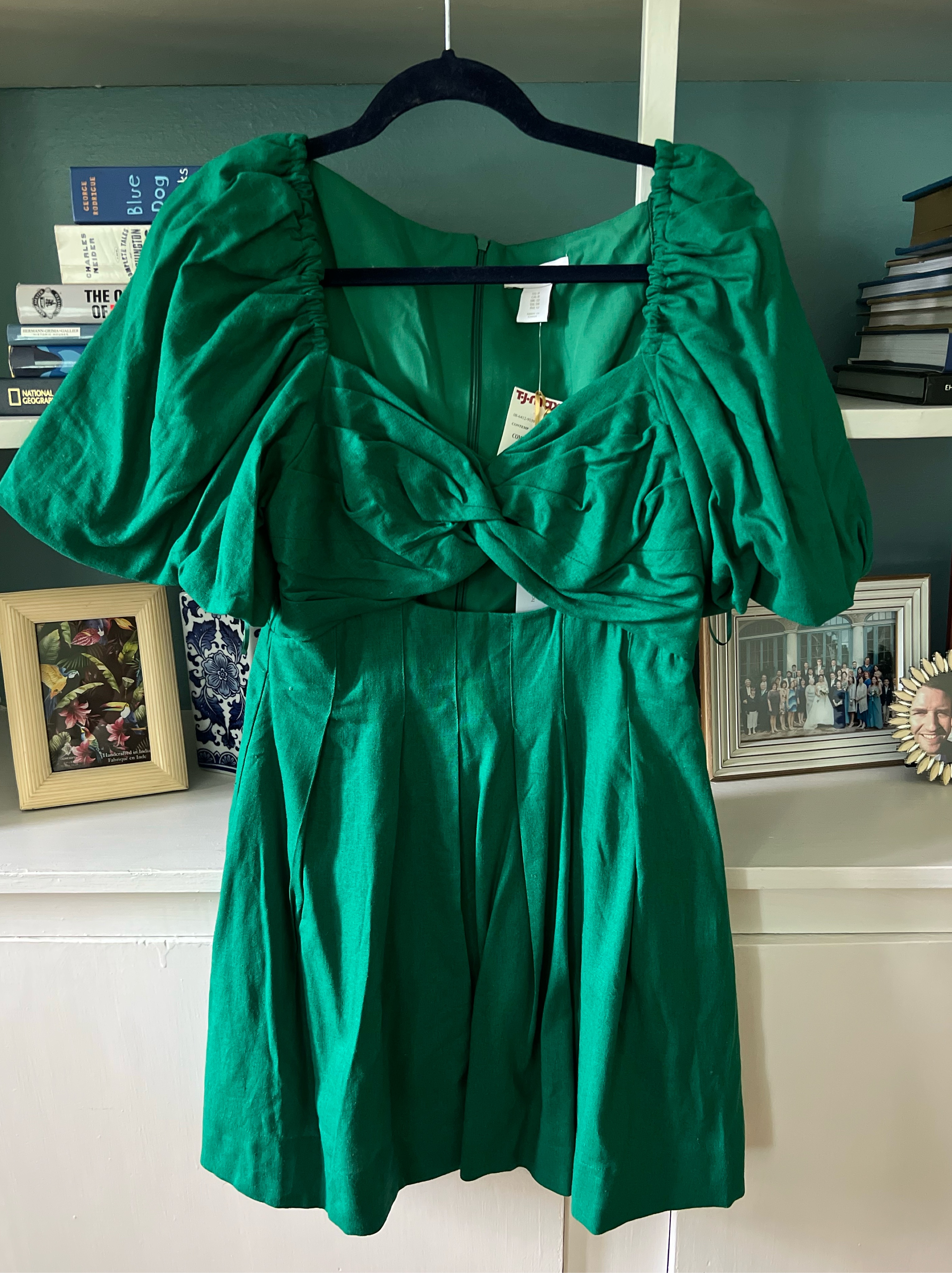 kelly green puff sleeve dress Think About It Kelly Green Midi Dress Shop the Mint