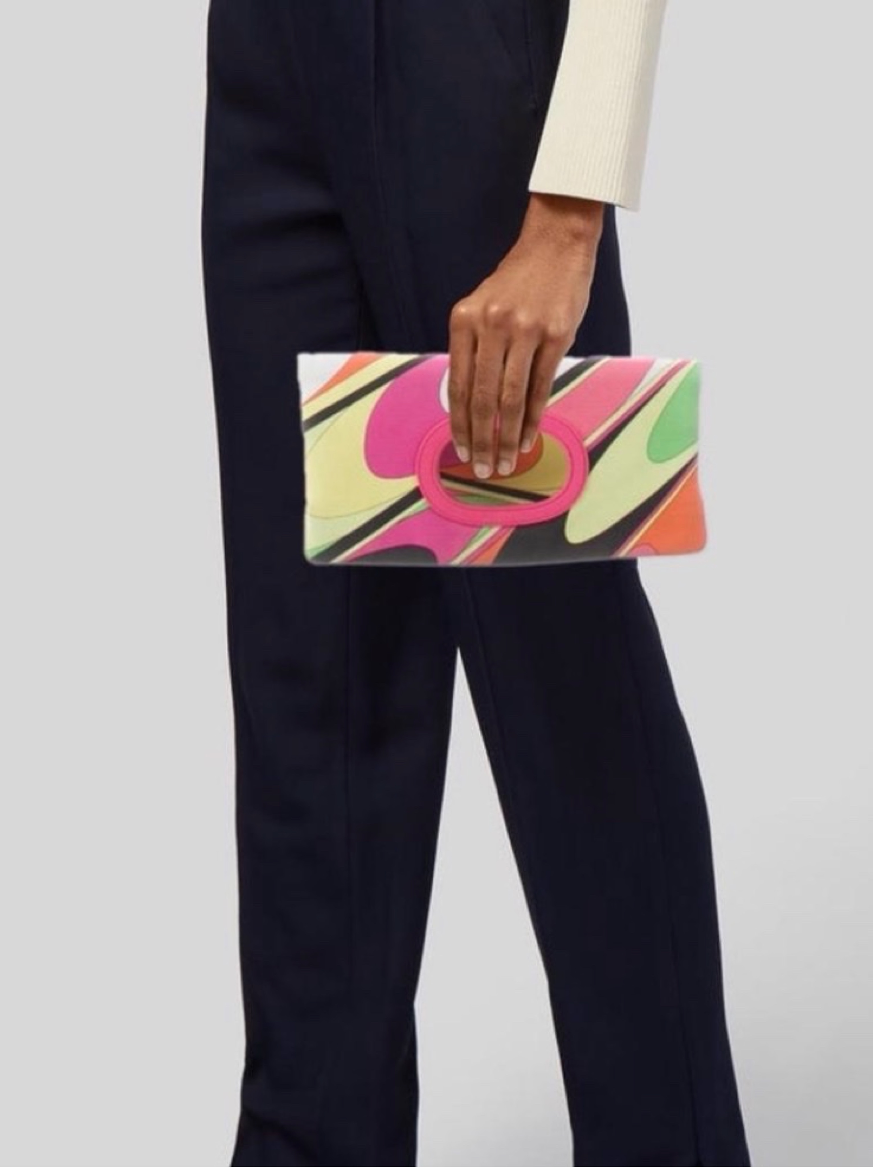 Emilio Pucci Multicolor Print Fold-Over Clutch by Emilio Pucci