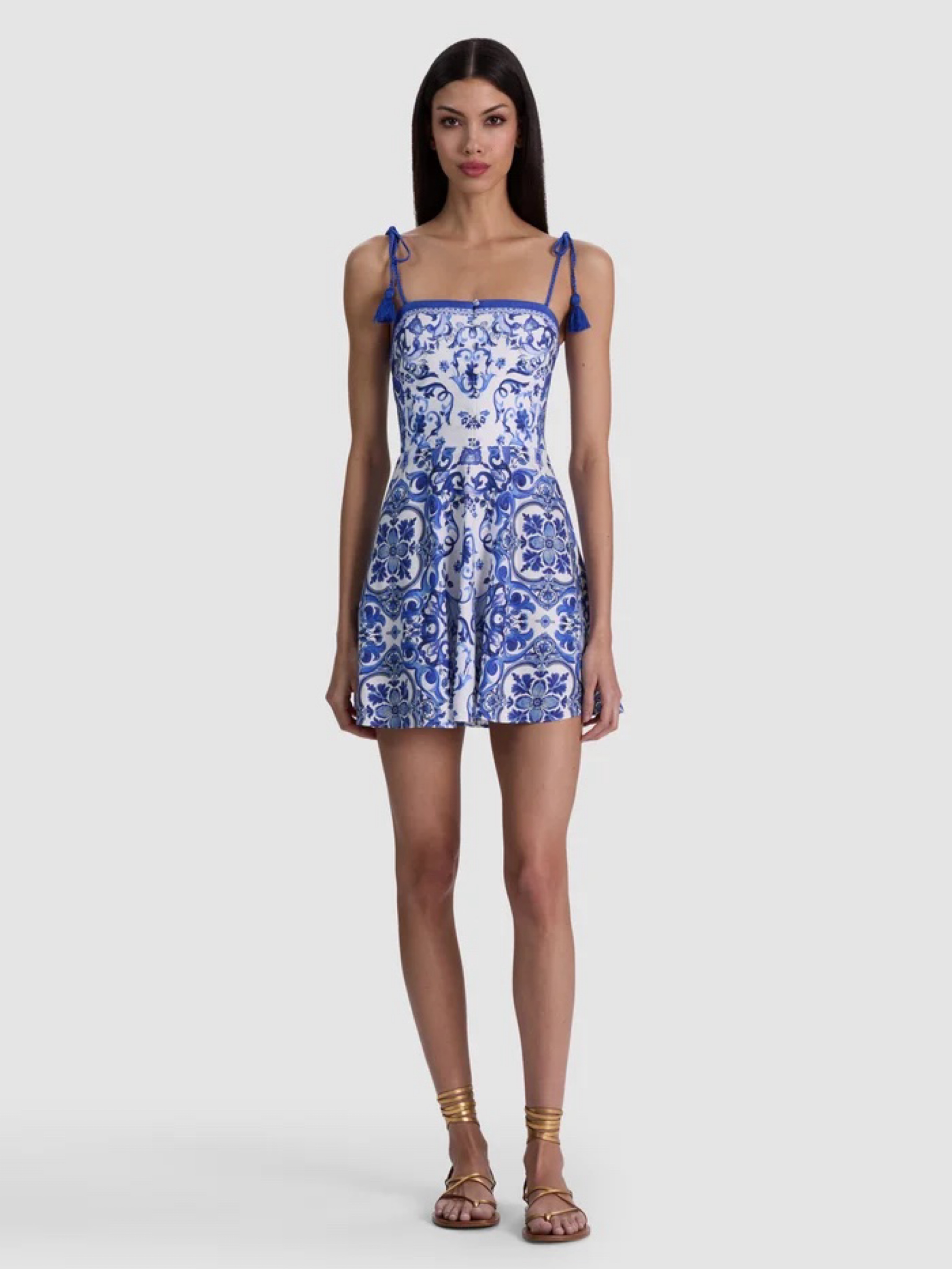 alice and olivia blue and white dress ILARIA JACKET + VELIA DRESS