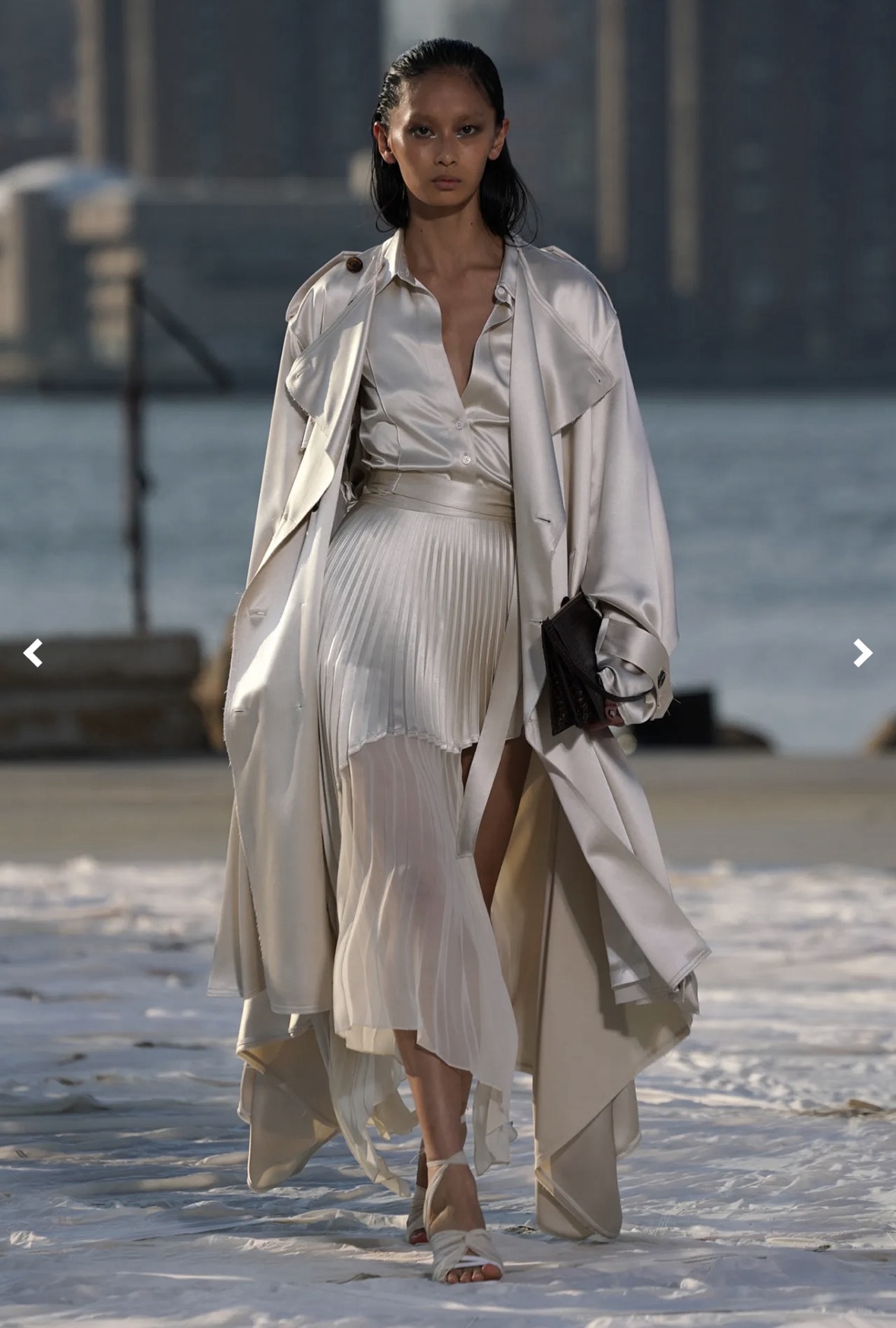 Peter Do Asymmetric Pleated Silk-Satin and Chiffon Wrap Skirt