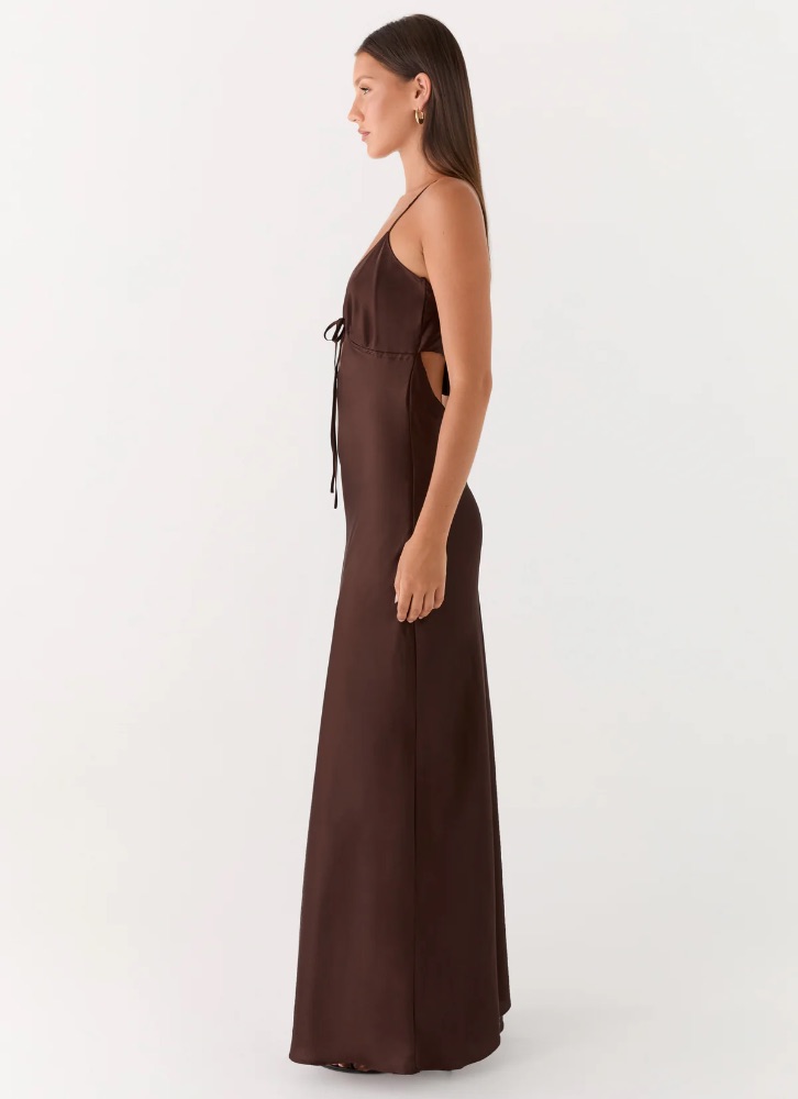 flora satin maxi dress peppermayo Peppermayo Exclusive - - Midnight Clearance Open back Perfect Euro Summer Dress: Flora