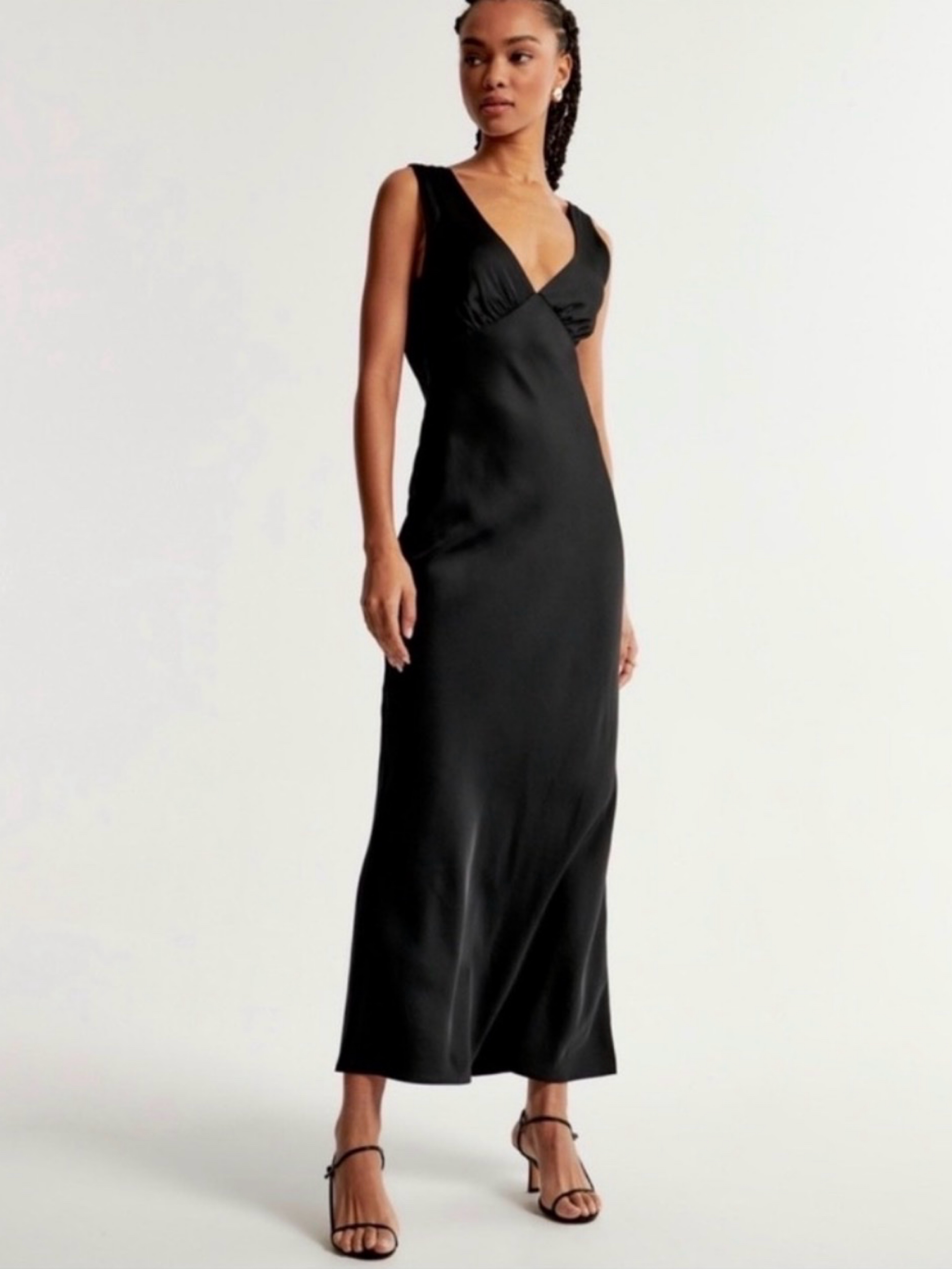 abercrombie black maxi dress Abercrombie & Fitch Black Satin Cowl Back Maxi Dress by Abercrombie & Fitch