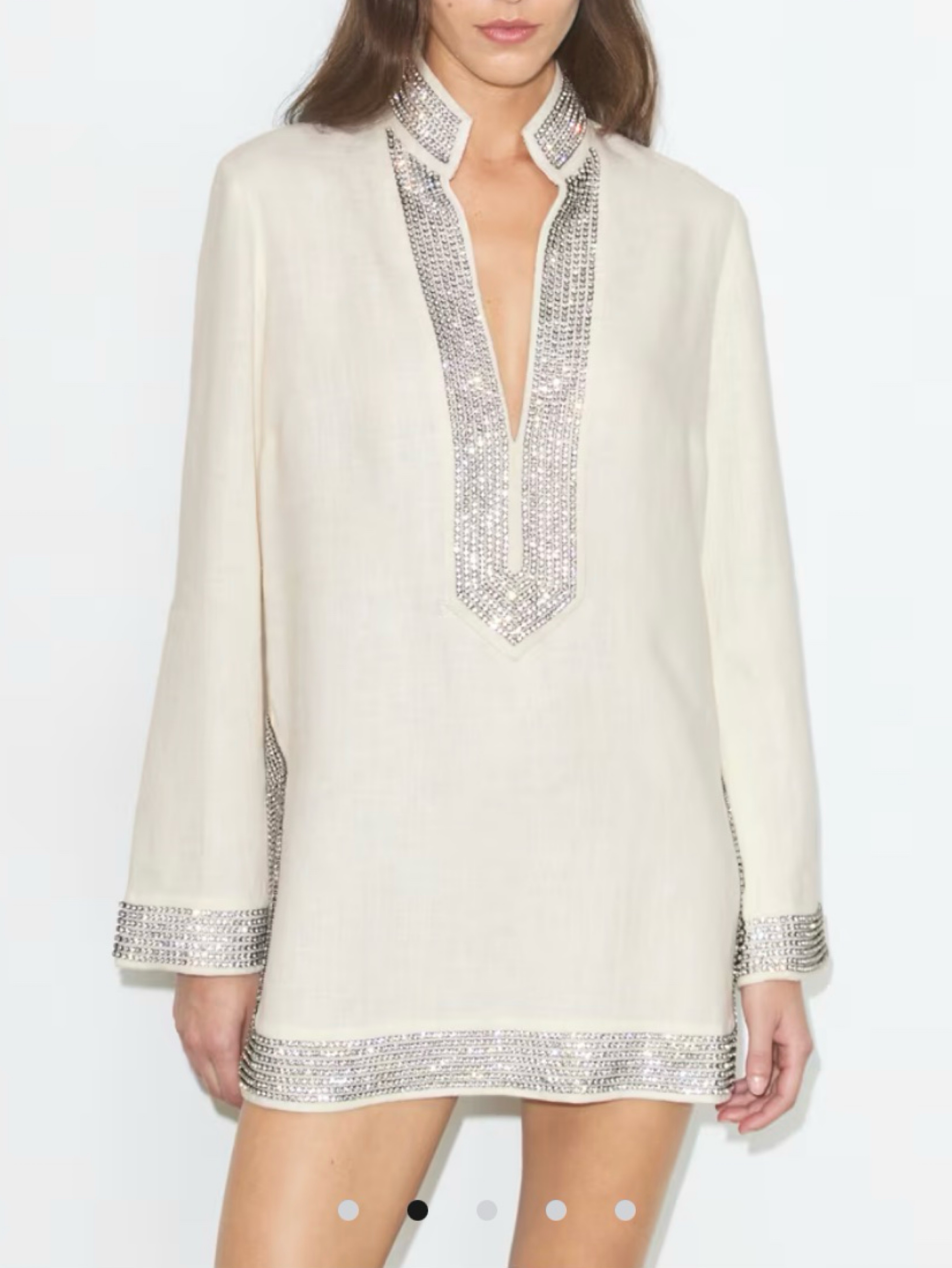 Tory Burch EMBELLISHED LINEN TUNIC