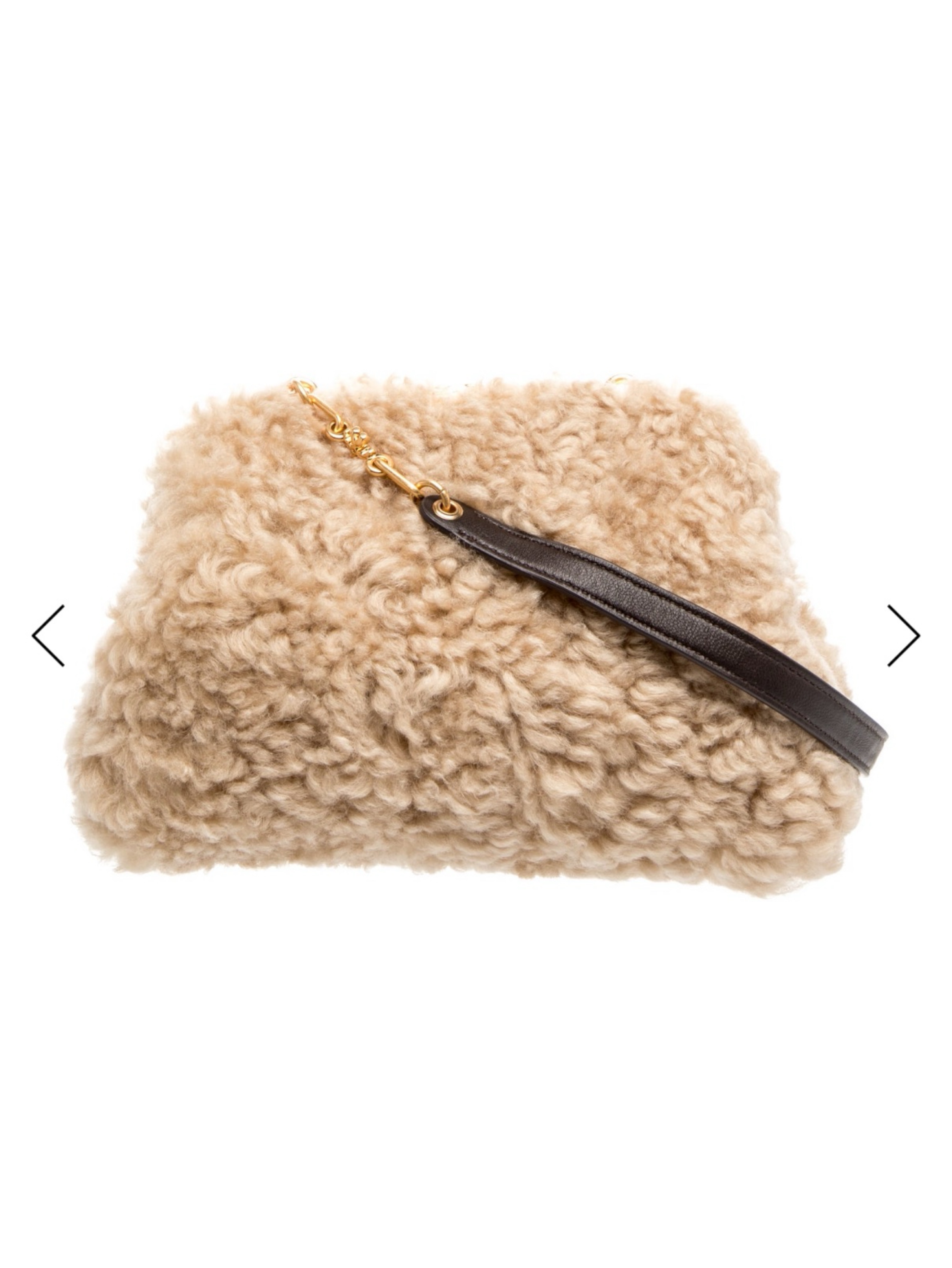 Tory Burch Cream Shearling Clutch Bag