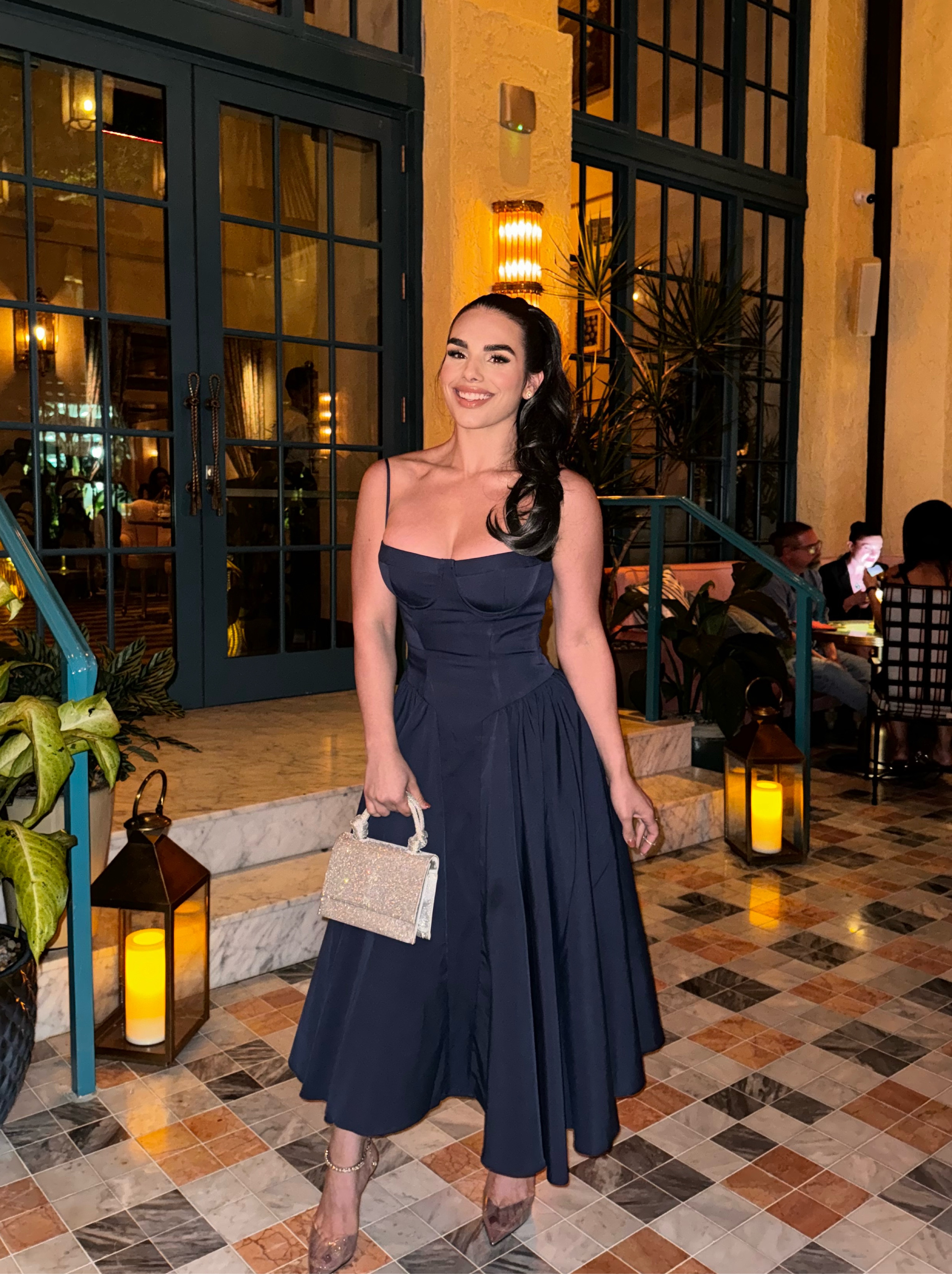 house of cb joelle lace underwire midi cocktail dress Clothing : Midi Dresses : 'Joelle' Forest Lace Midi Dress